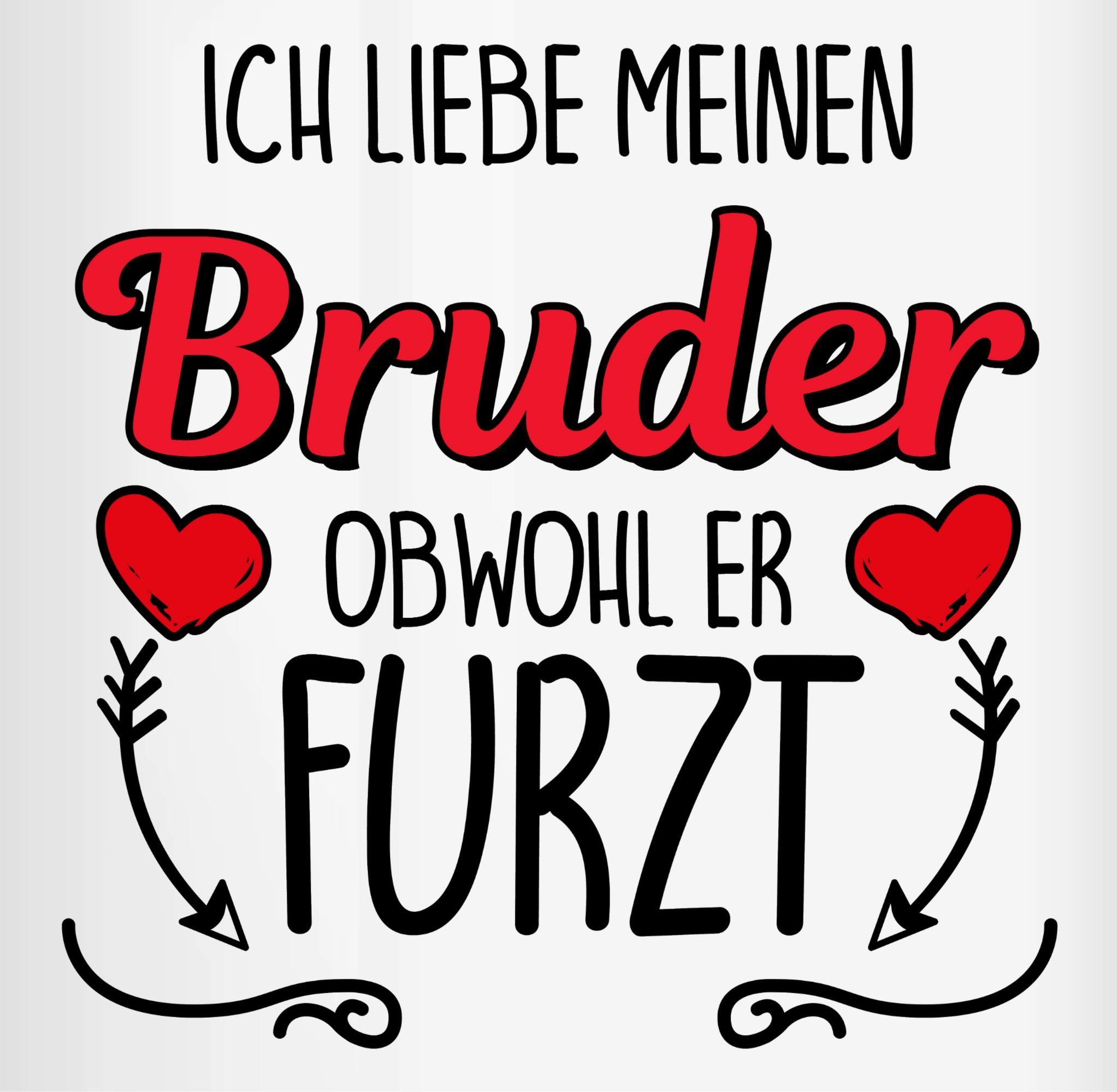 & Shirtracer Ich Pfeile, Hellgrün obwohl er liebe Herze Bruder furzt - Tasse meinen Bruder 2 Keramik,