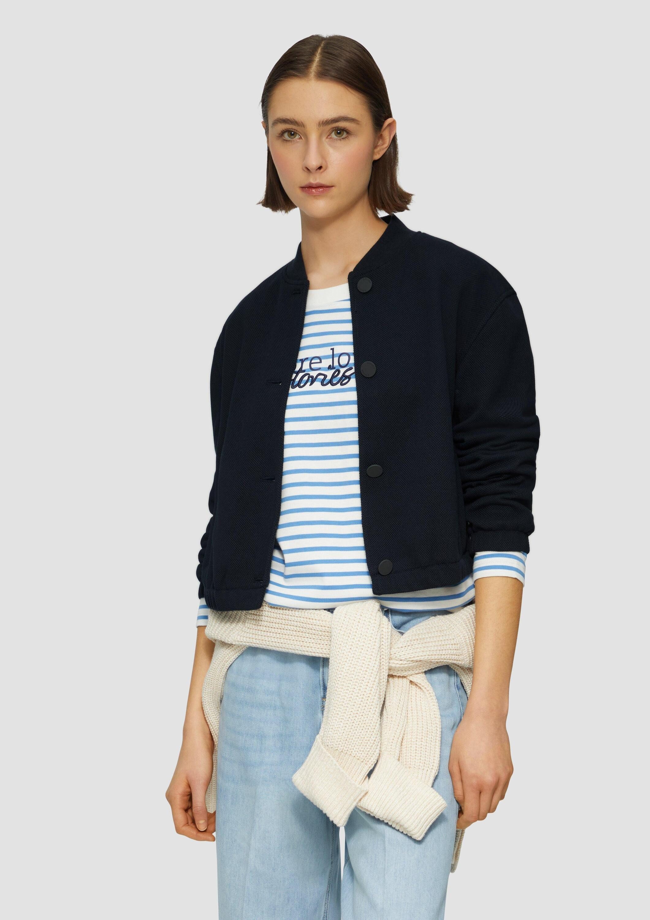 s.Oliver Funktionsjacke Indoor-Jacke Strukturierter Blouson im Relaxed Fit