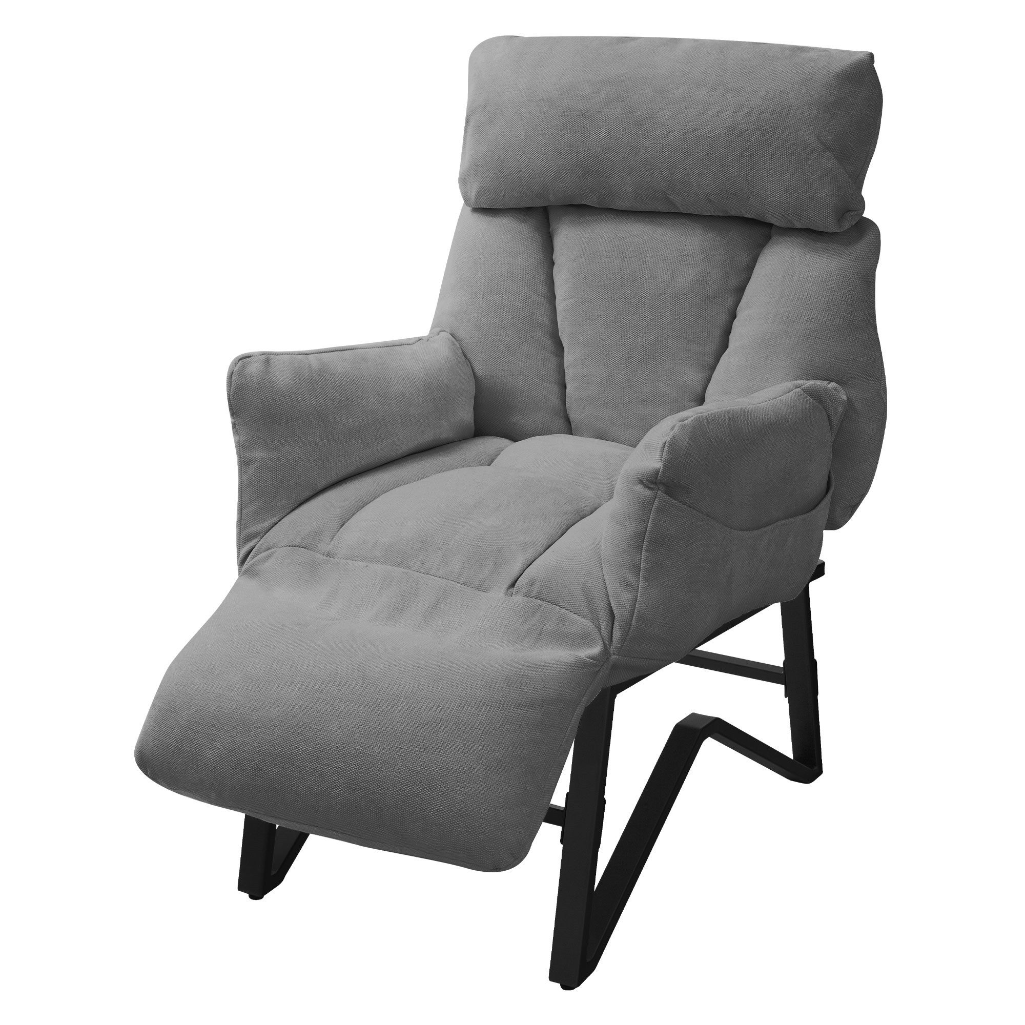 ML-DESIGN Loungesessel Sessel mit Liegefunktion & Fußablage Relaxsessel bequem für Wohnzimmer, Fernsehsessel mit verstellbarer Rückenlehne Armlehnen Lesesessel Grau