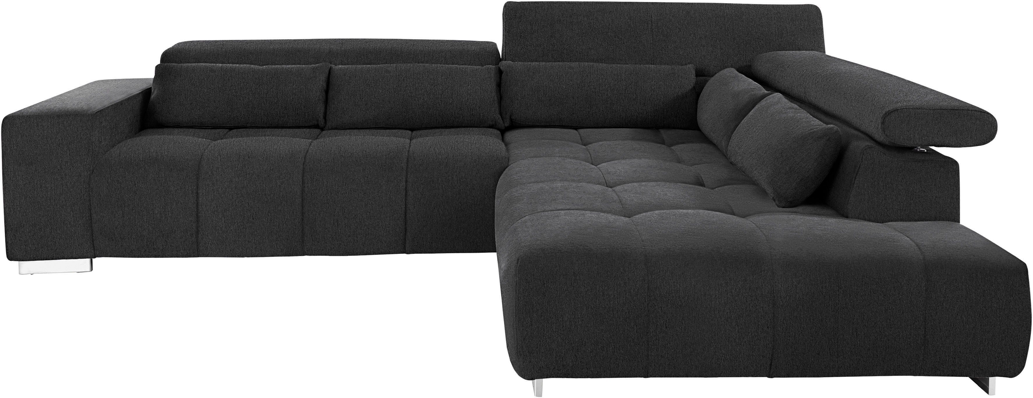 COTTA Ecksofa "Orion L-Form", mit Kopfteilverstellung & 5 Nierenkissen günstig online kaufen