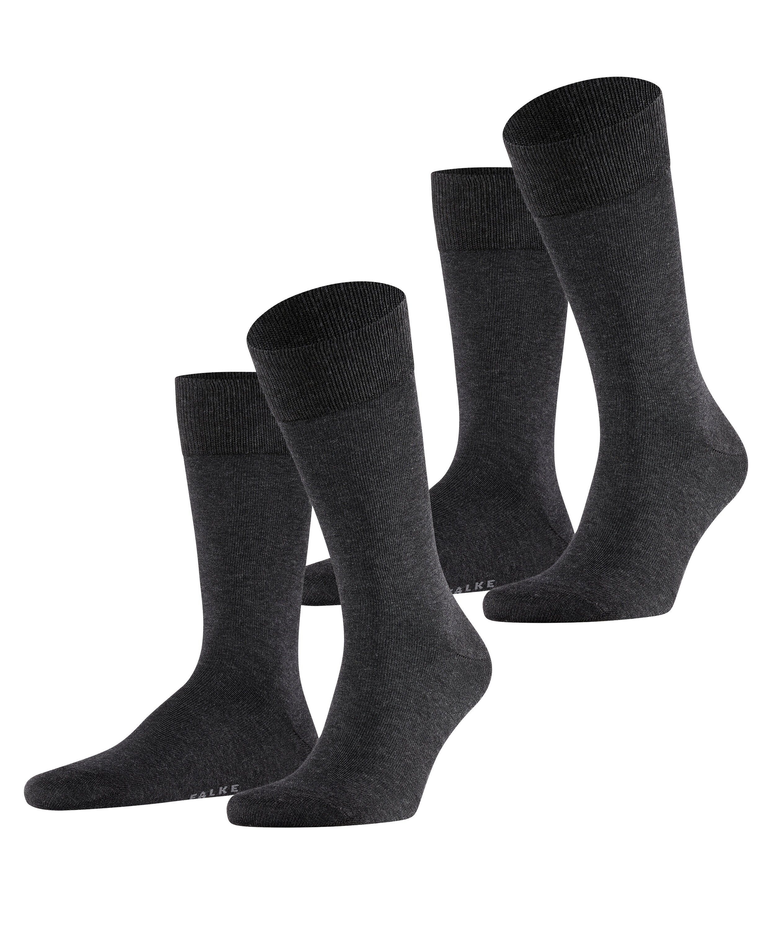 Socken anthra.mel (3080) Happy FALKE 2-Pack (2-Paar)