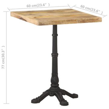 vidaXL Esstisch Bistrotisch 60x60x77 cm Raues Mangoholz (1-St)