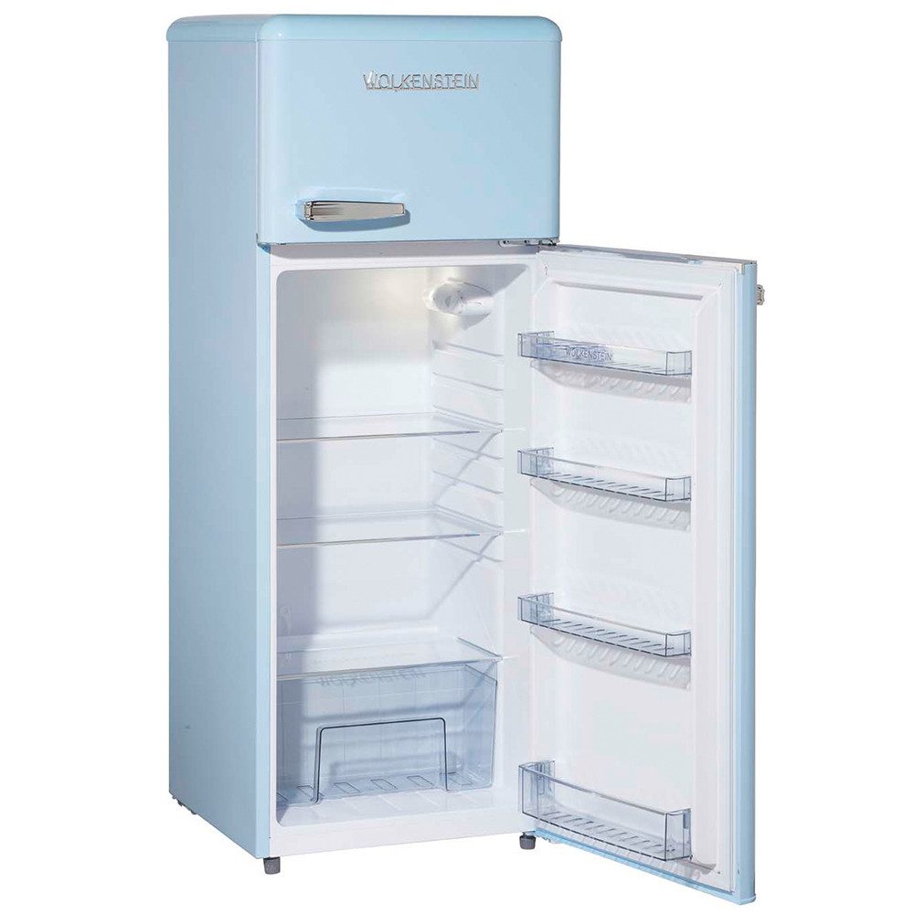 Wolkenstein Kühl-/Gefrierkombination GK212.4RT LB, 145.6 cm hoch, 54.5 cm breit, Kühlschrank Retro blau 211 Liter