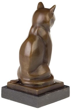 Aubaho Skulptur Bronzeskulptur Katze Bronze Figur Statue Bronzefigur Skulptur im Antik