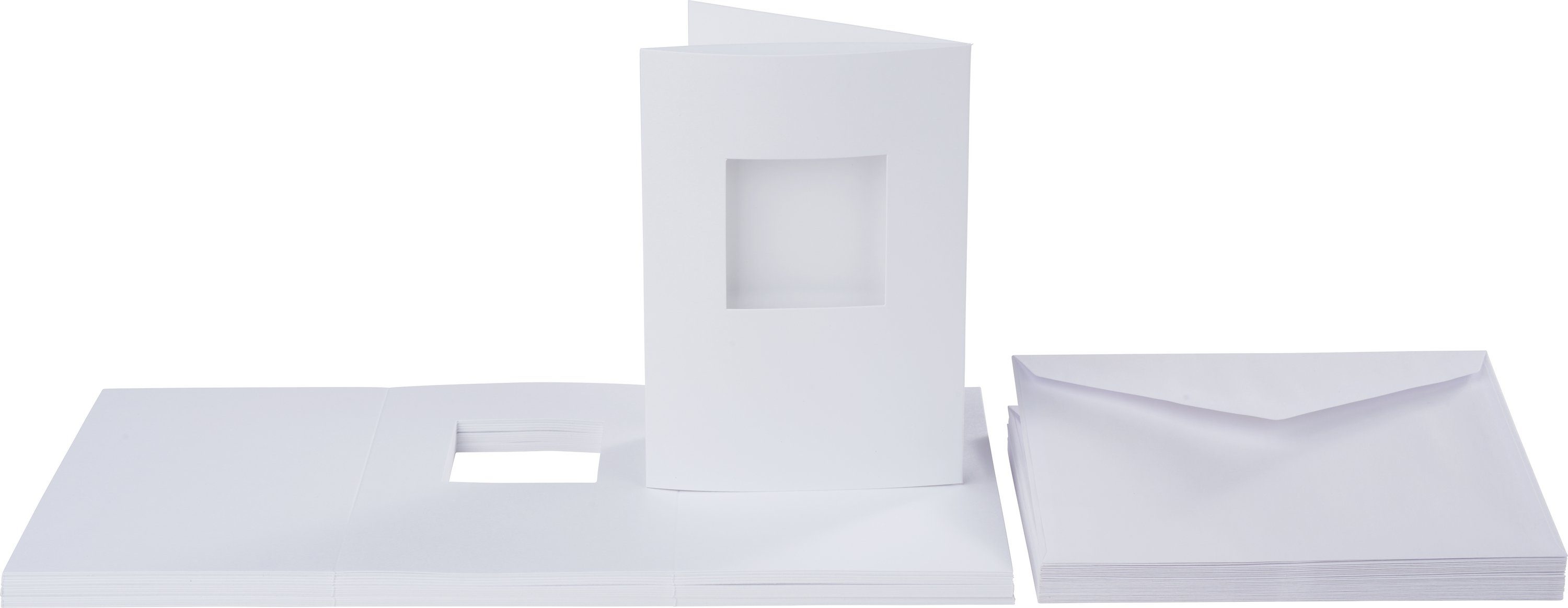 VBS Grußkarte Passepartout Quadrat, DIN A6 Weiß 30er-Pack