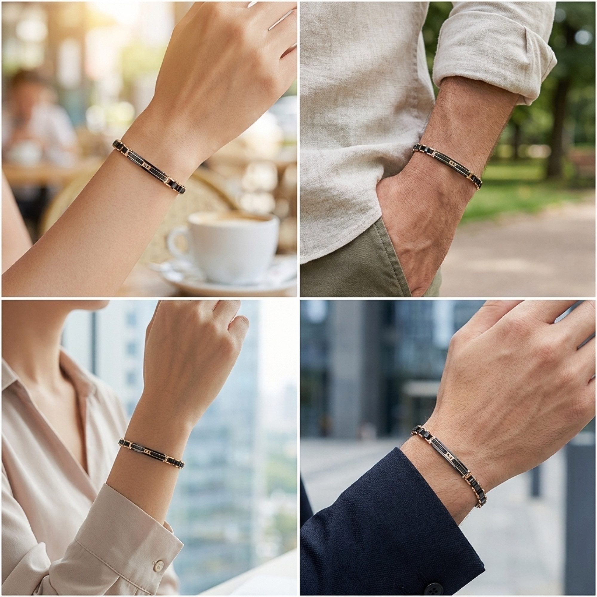 UNIQAL.de Edelstahlarmband Unisex CARBONE – Carbonfaser, Naturholz & Edelstahl (mit futuristischer Optik und ausgewählten Naturdetails, inkl. Schmuckverpackung) – Bild 4 von 5