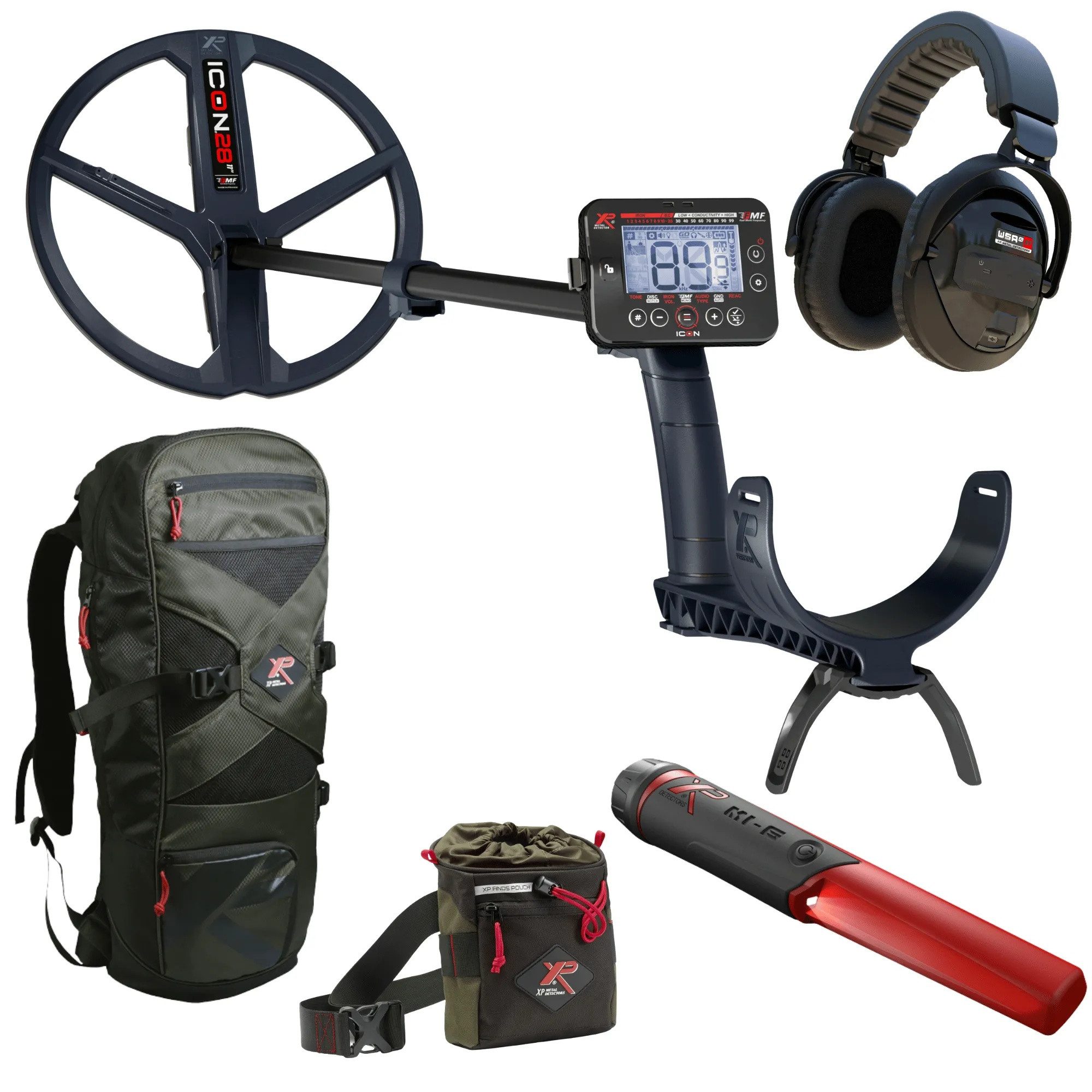 XP Metal Detectors Metalldetektor ICON Adventure Pack, Kopfhörer + Pinpointer