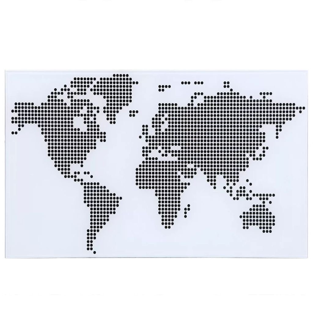 Glasschreibtisch Weltkartenmuster mit Schreibtisch vidaXL