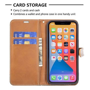 König Design Handyhülle Apple iPhone 13 mini, Schutzhülle Schutztasche Case Cover Etuis Wallet Klapptasche Bookstyle