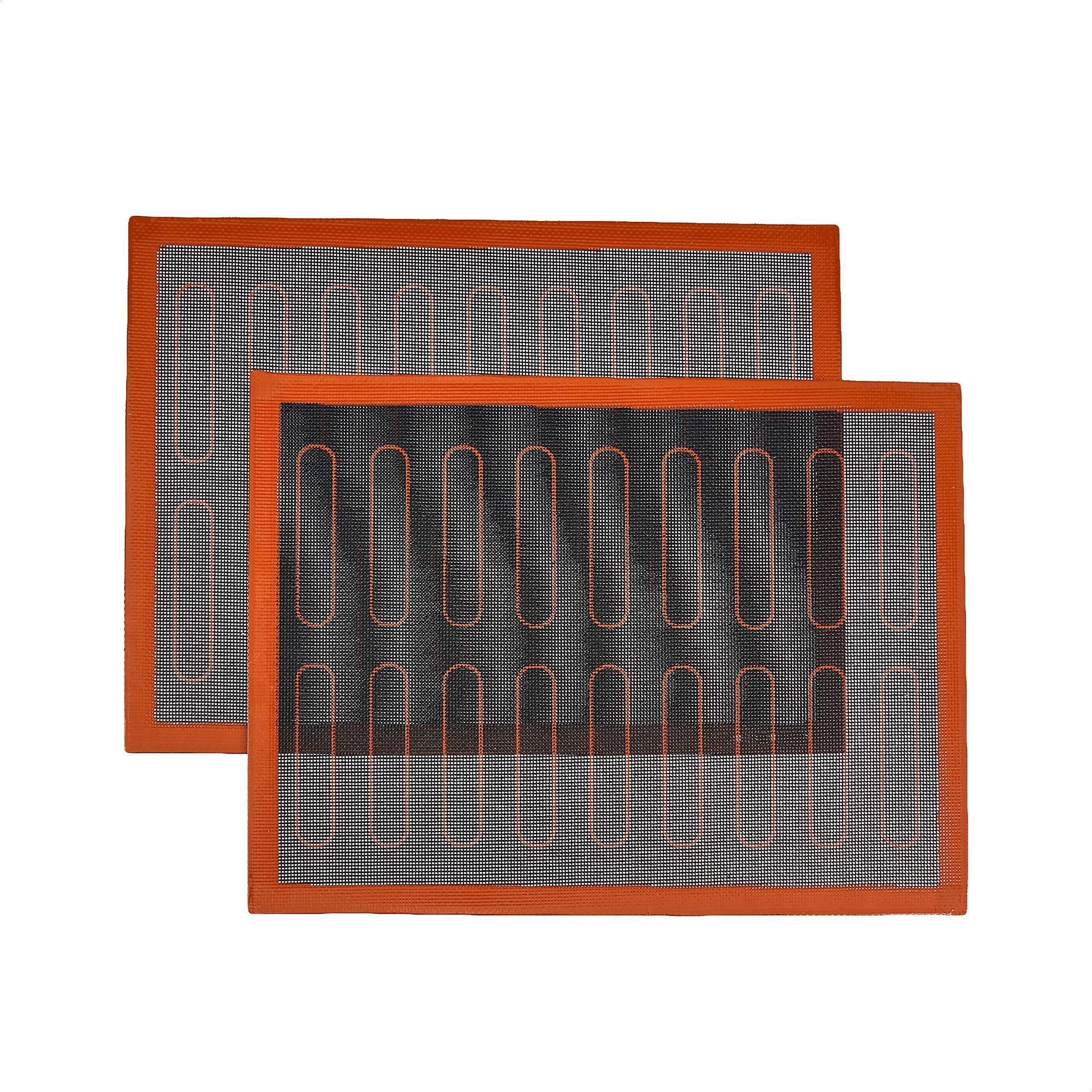 FOUORTUNATE-BEE Backmatte Silikon Backmatte perforiert 2er Set – für Brot & Gebäck, Antihaft Ofenmatte für Backblech, Eclairs & Patisserie