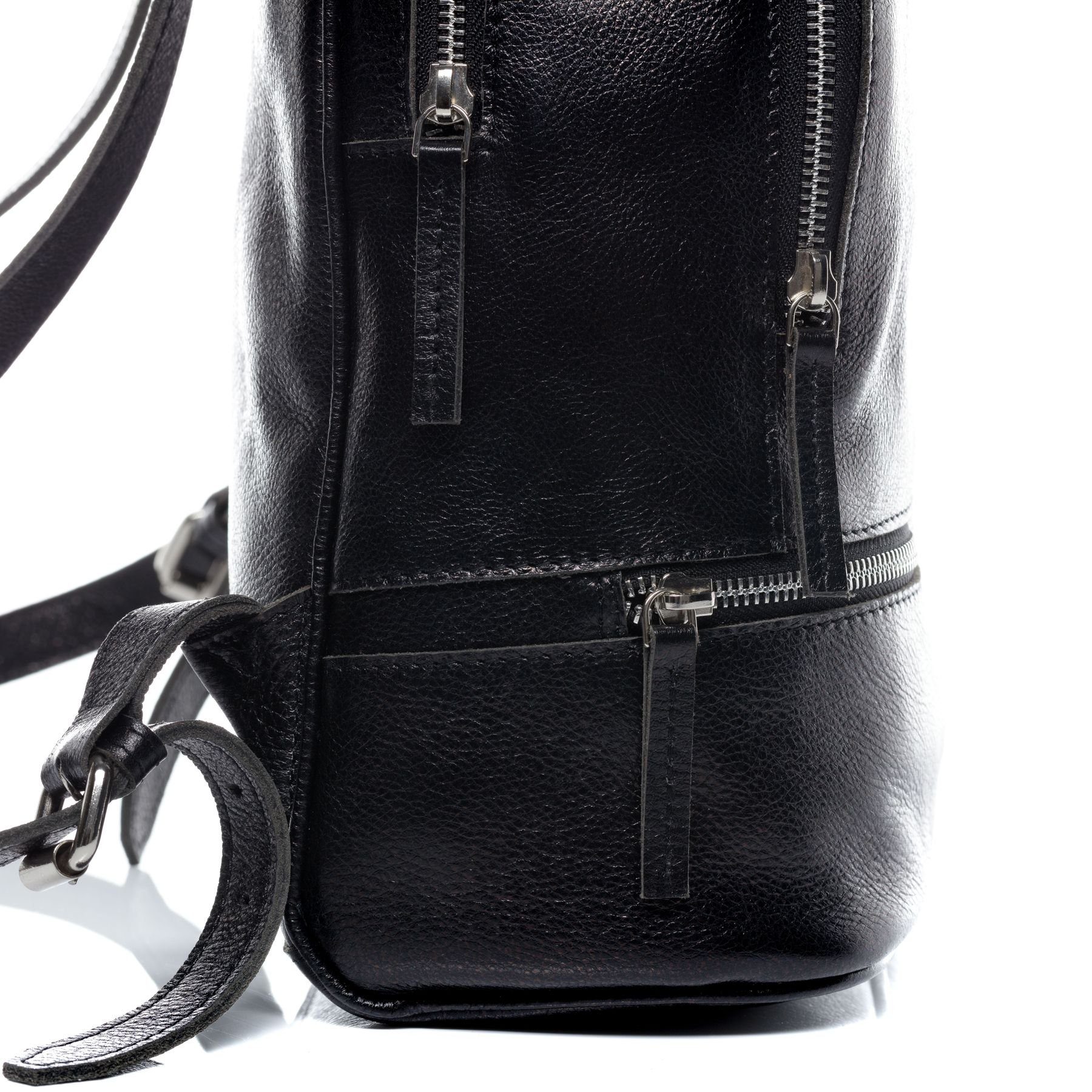BACCINI Rucksack echt Leder Rucksack groß schwarz-schwarz, Cityrucksack Echtleder, Leder-Rucksack Daypack Damen schwarz