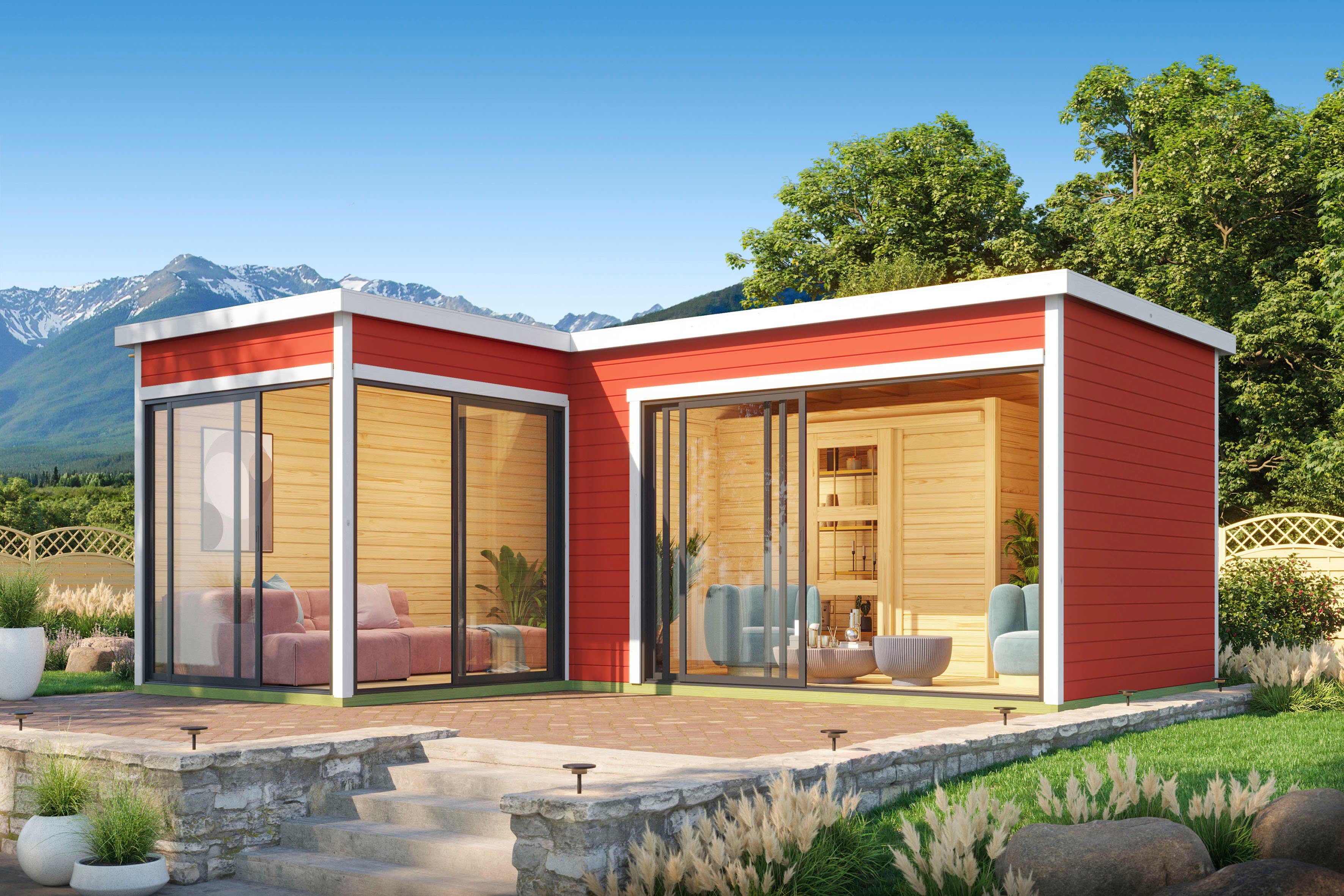 LASITA MAJA Gartenhaus DOMEO, BxT: 620x520 cm, (Set, inkl. Fussbodenbretter zum verlegen)