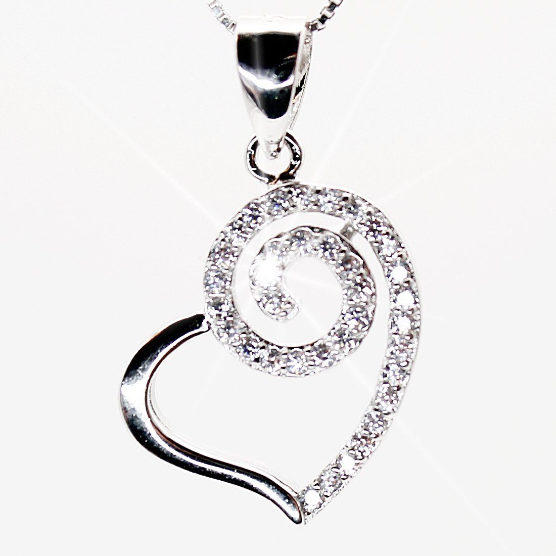 Kette Zirkonia (Kettenlänge Sterling cm, 925), Geschenkschachtel inklusive ELLAWIL Silber Silberkette 50 Damen mit Anhänger Halskette Herz Herzkette Mädchen
