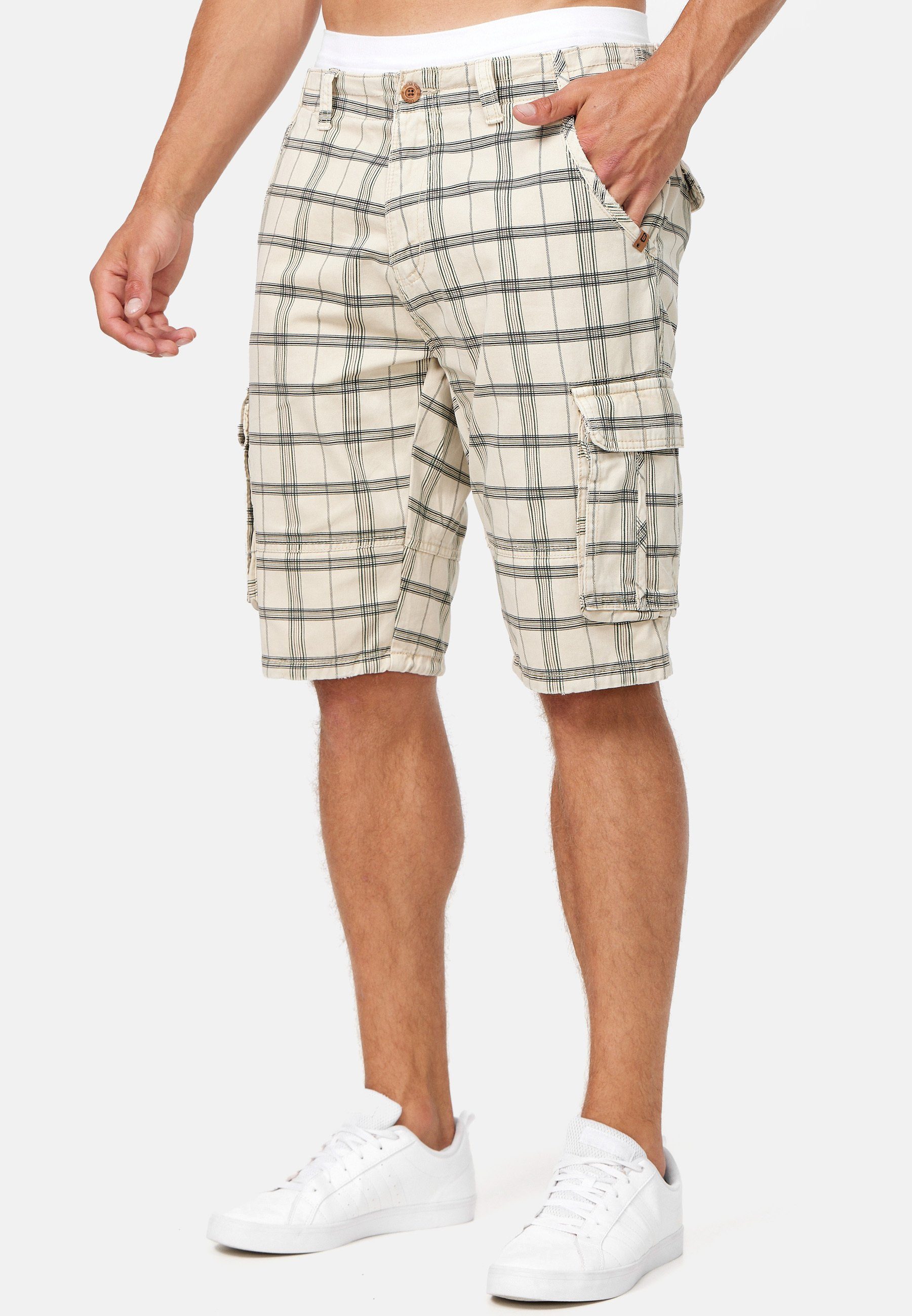 Indicode Cargoshorts Herren Monroe Cargo Cargo Shorts Herrenshorts mit 6 Taschen inkl. Gürtel