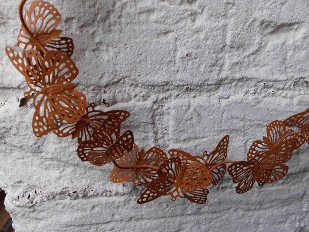 Deko-Impression Dekohänger Kranz Türkranz Girlande cm m. 24 Eisen (1 D St) Rostpatina Schmetterlingen