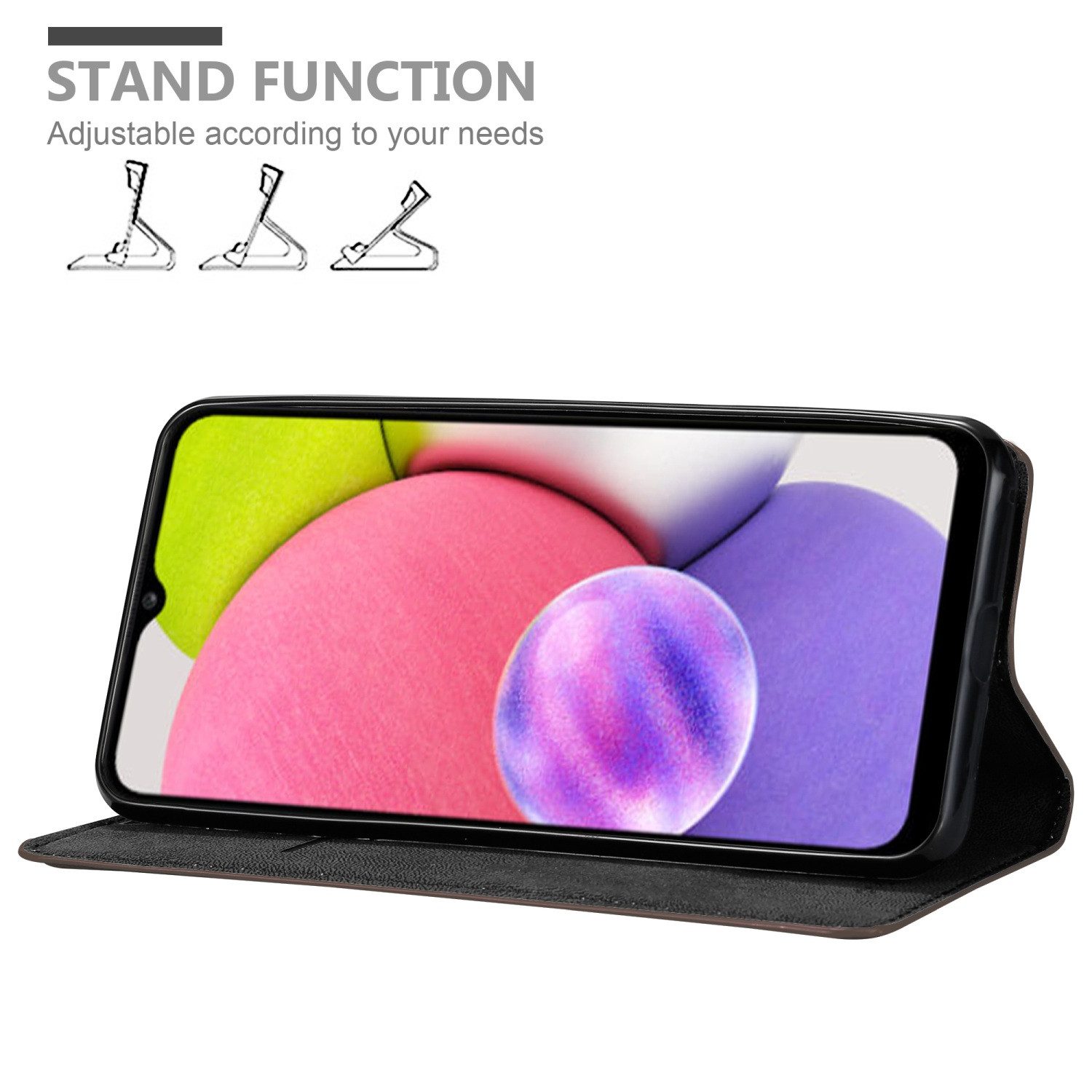 Cadorabo Handyhülle für Samsung Galaxy A03s Hülle Samsung Galaxy A03s, Hülle Schutzhülle mit Standfunktion, Magnetverschluss und Kartenfach