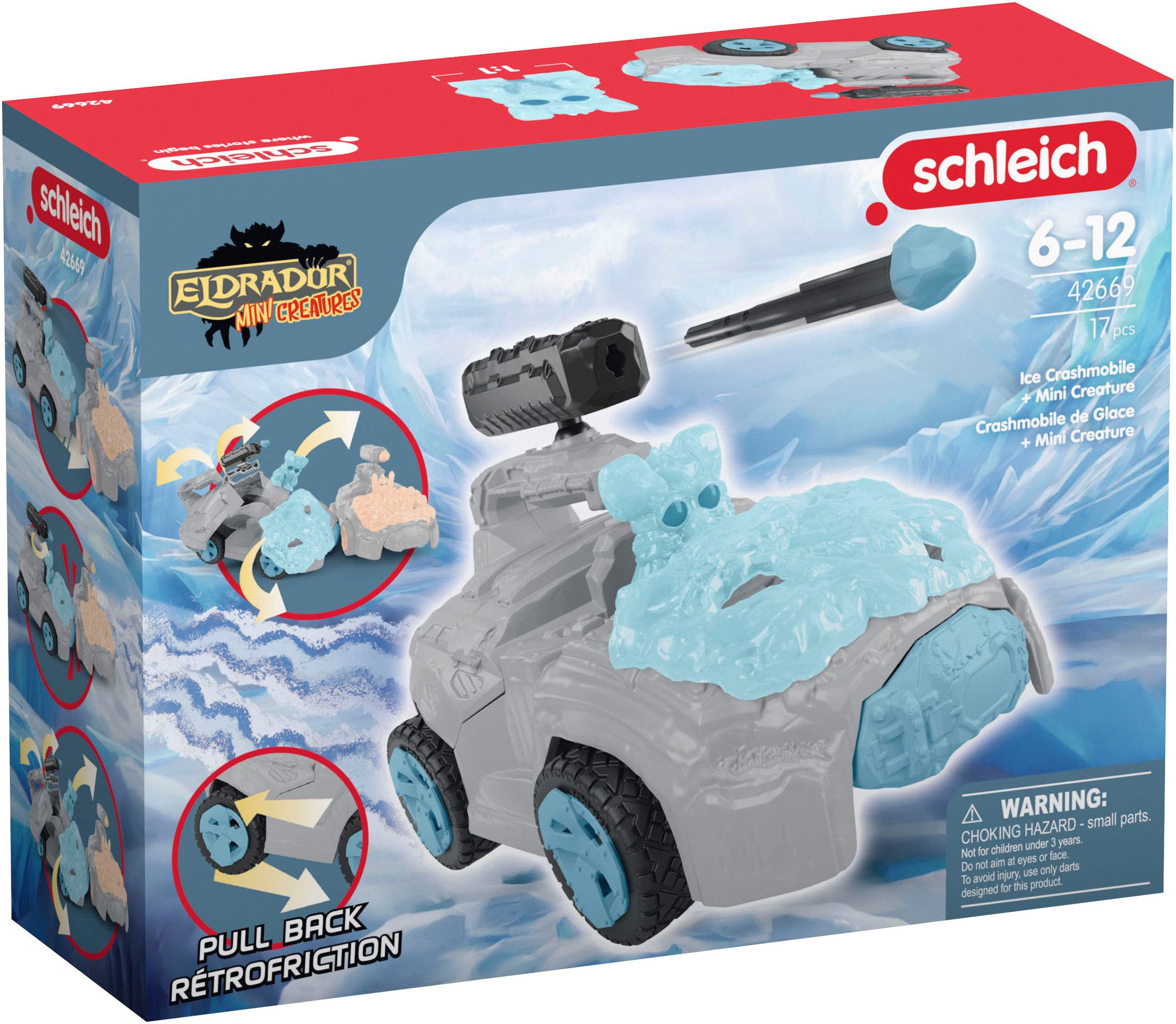 Schleich® Spielfigur ELDRADOR® CREATURES, Eis-Crashmobil+Mini Creature (42669)