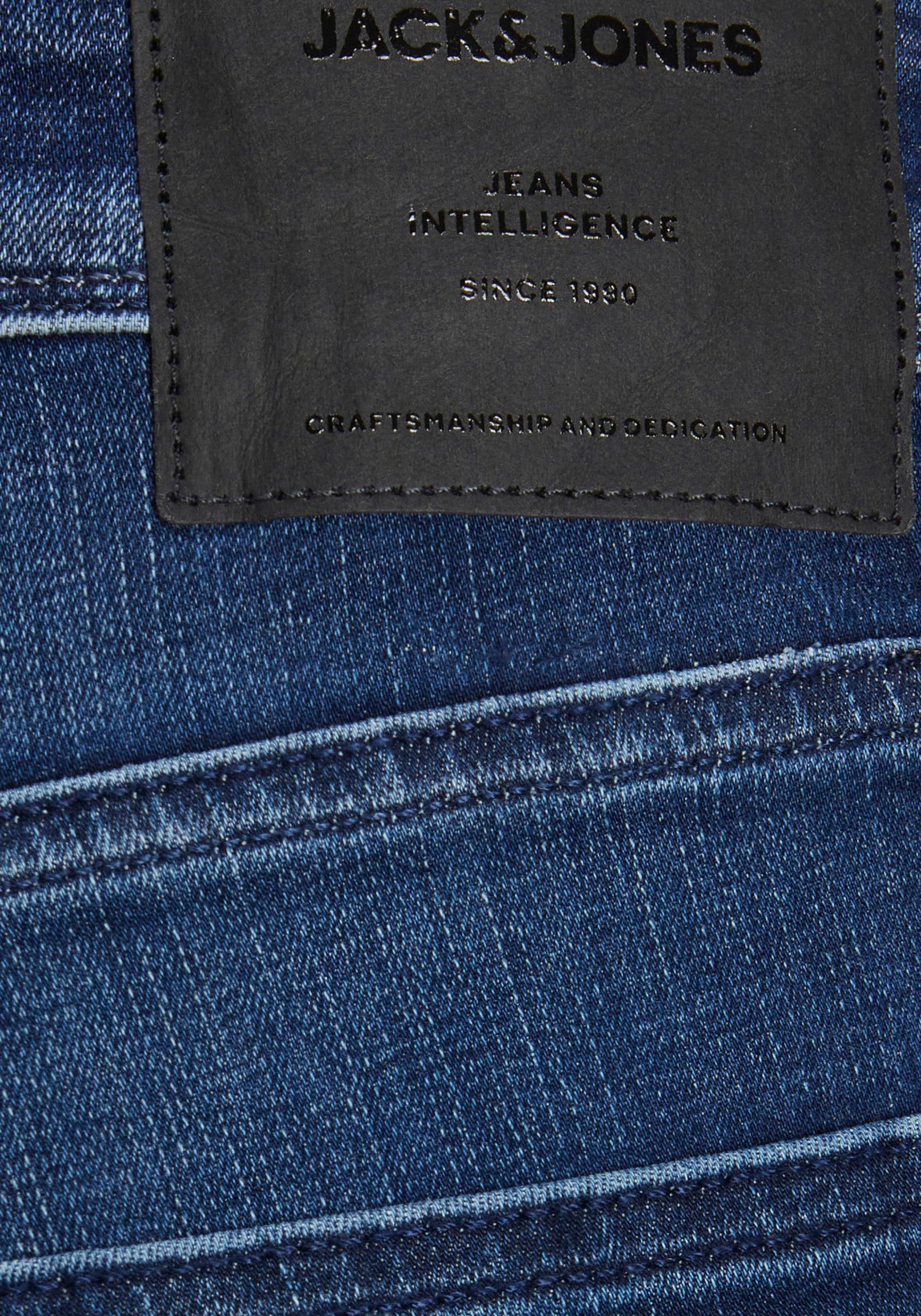 Jack & Slim-fit-Jeans JJFOX dark-blue-denim Jones JJIGLENN JOS 50SPS 047