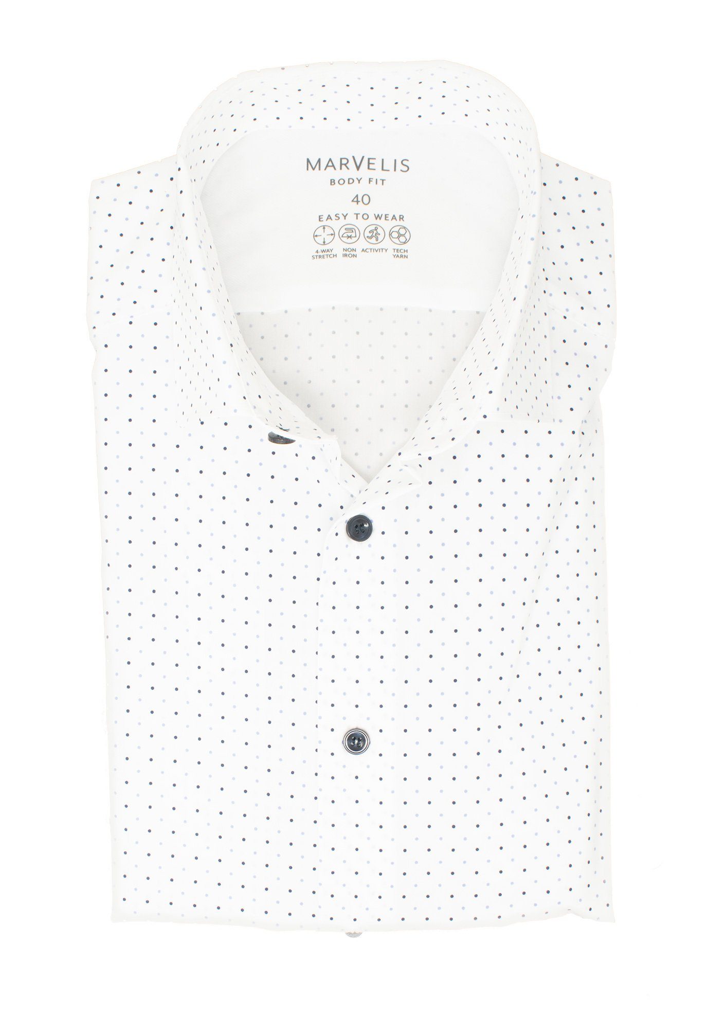MARVELIS Businesshemd EASY TO WEAR BODY FIT enge, taillierte Schnittführung