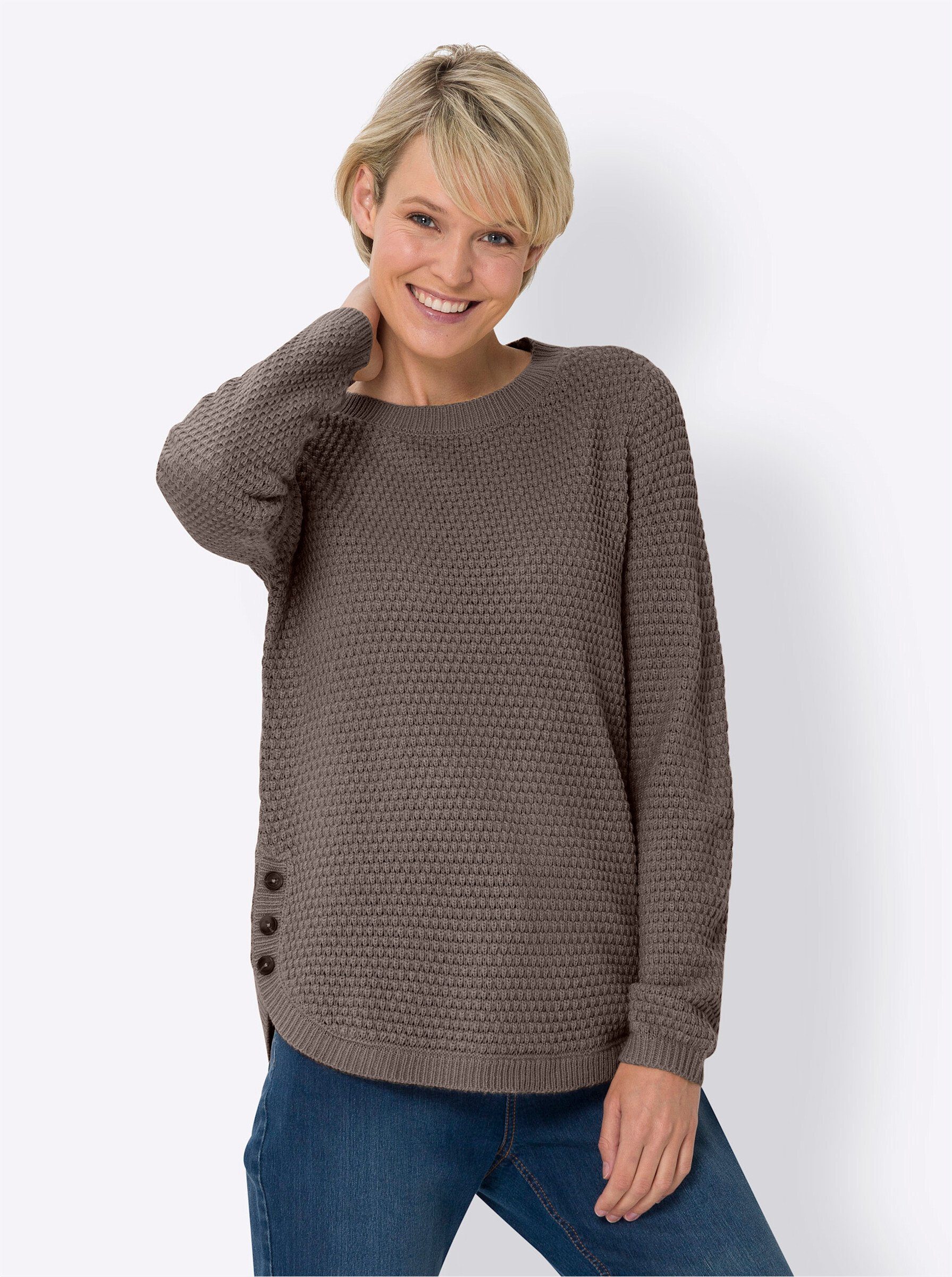 Sieh an! Strickpullover dunkeltaupe | Strickpullover