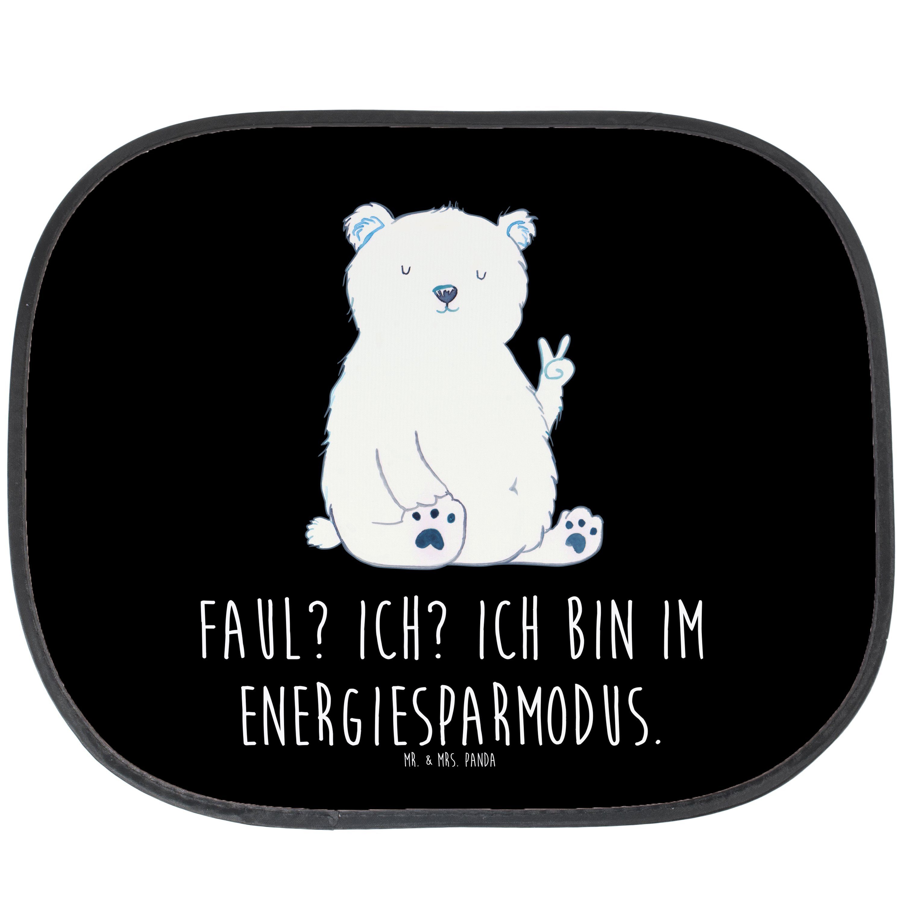 Sonnenschutz Eisbär Faul - Schwarz - Geschenk, Teddybär, Entspannen, Auto Sonnensc, Mr. & Mrs. Panda, Seidenmatt