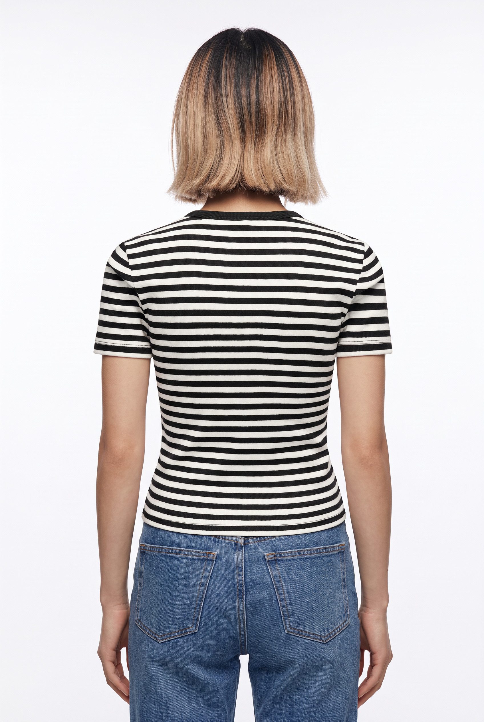 ONLY Kurzarmshirt ONLVAL S/S O-NECK STRIPE TOP JRS Baumwollmischung, regular fit, kleine Herz Stickerei – Bild 2 von 5