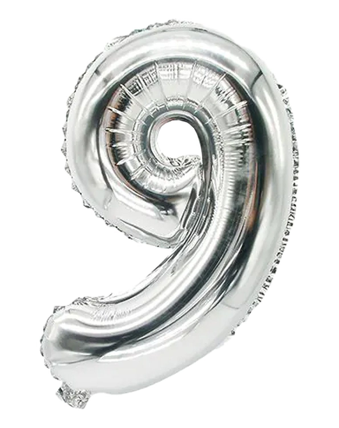 35 Folienluftballon Ballons cm silber "9" 9 x silber 20 cm Dekoration Spalier