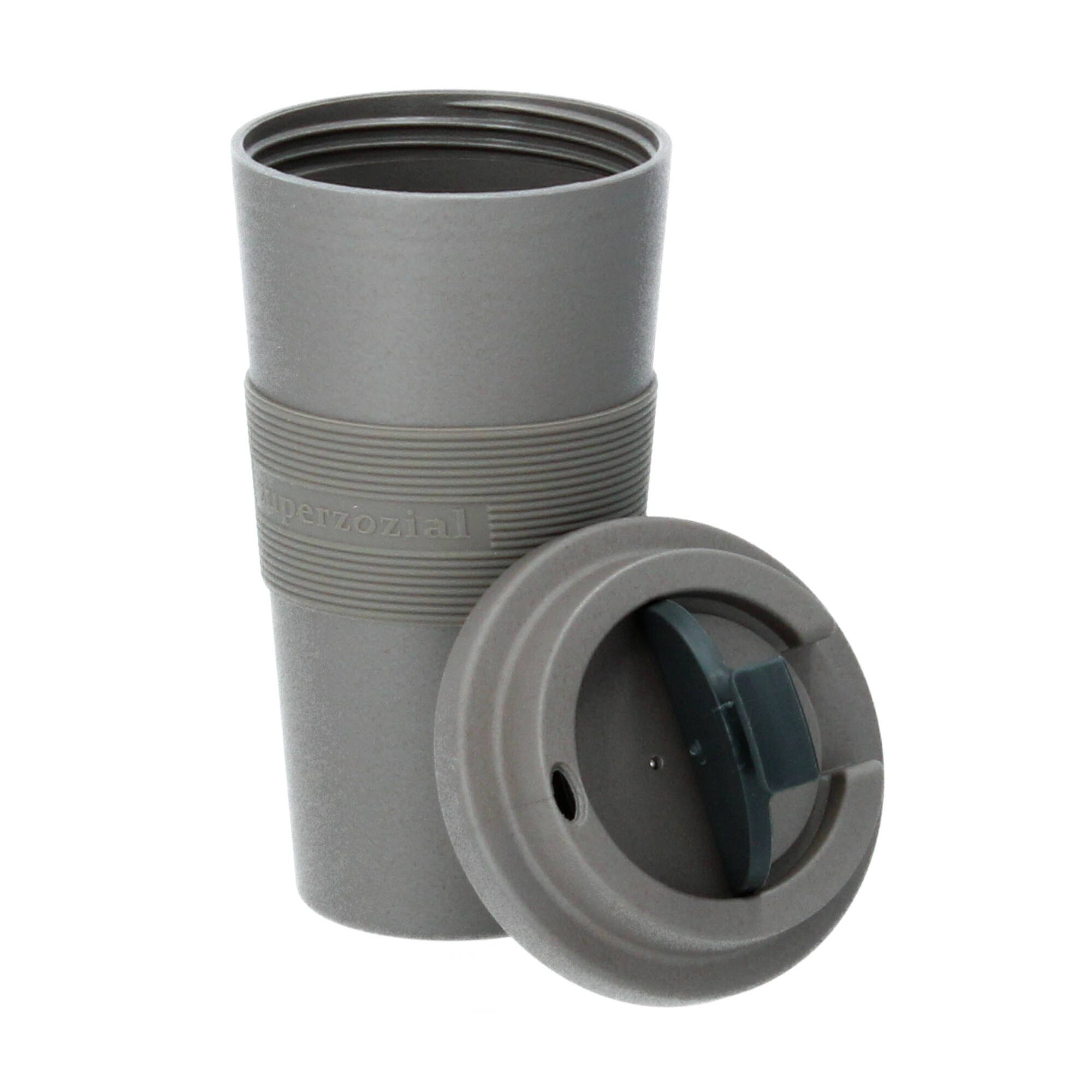 Pflanzenzucker) aus ml mokka large Coffee-to-go-Becher Timeout braun, (Kunststoff Kaffeebecher PLA 480