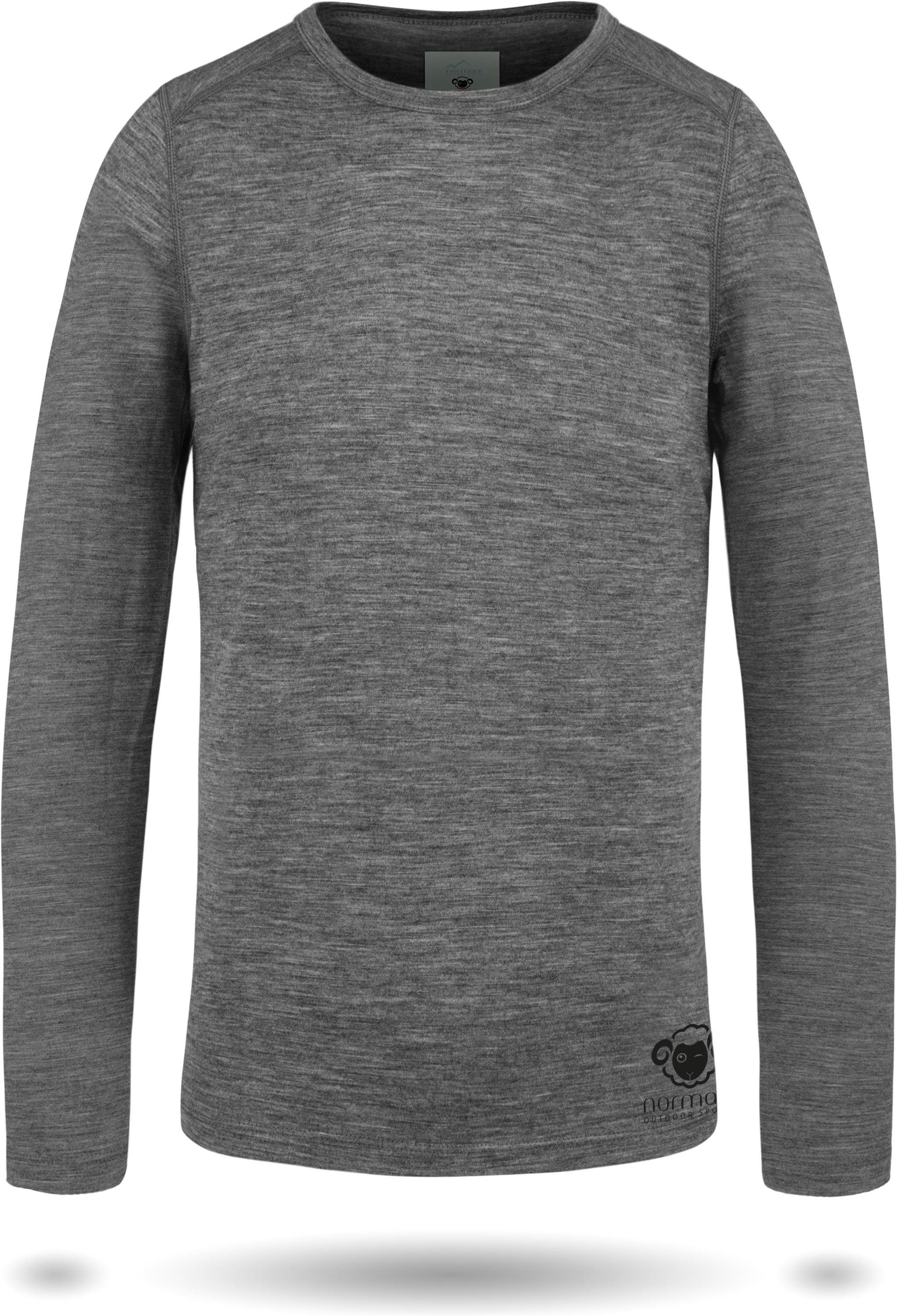 normani Funktionsshirt Kinder Merino Langarm Broome Ski-Thermounterwäsche aus 100 % Bio-Merinowolle für Junge und Mädchen