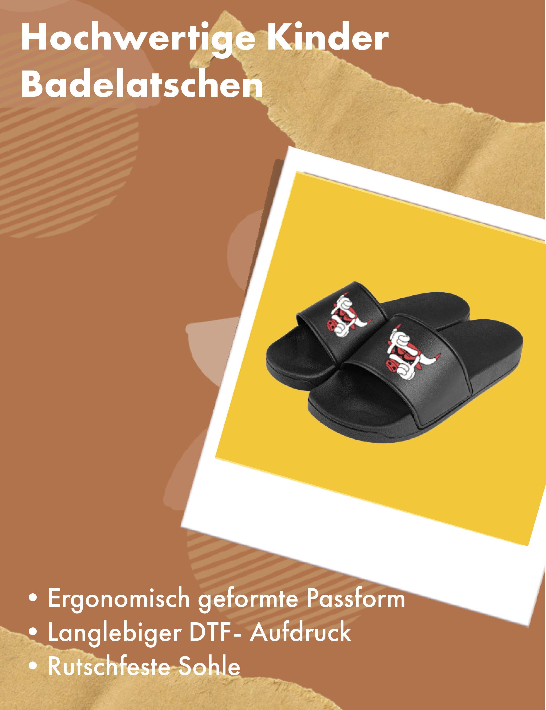 Youth Designz Bulls Kinder Badelatschen Flip Flops Fun-Print Badeschuh mit coolen Aufdruck für Kinder