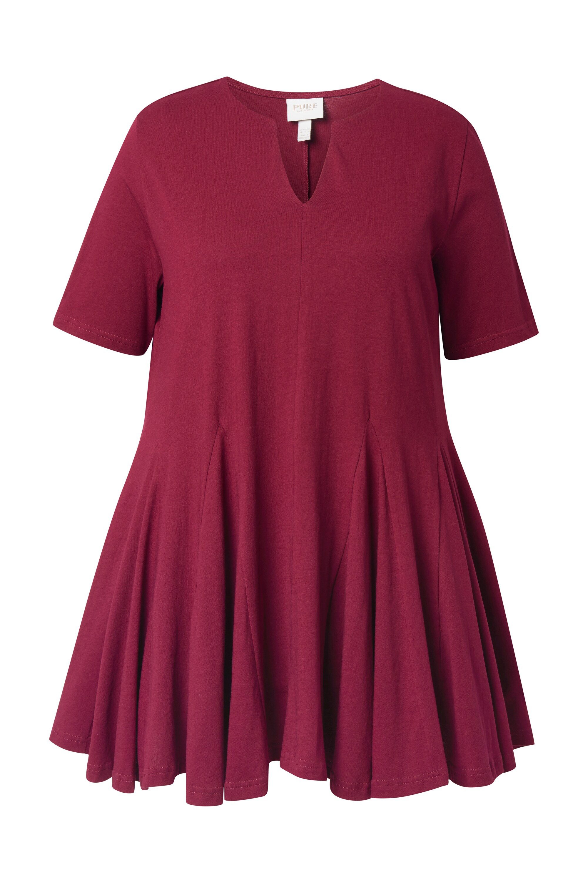 Ulla Popken T-Shirt T-Shirt A-Linie Tunika-Ausschnitt Halbarm günstig online kaufen