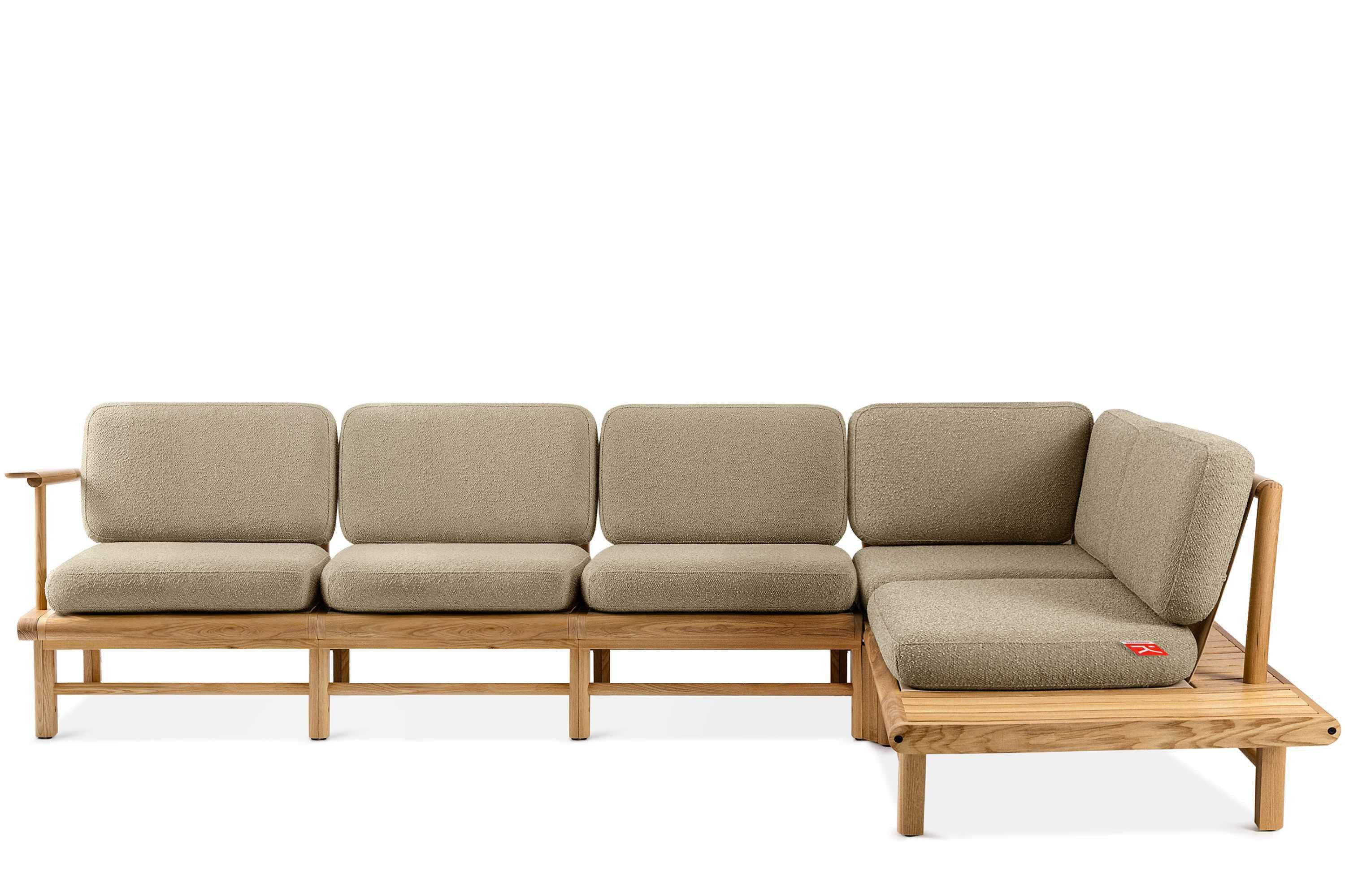 KONSIMO® Loungesofa ATREDA Garten-Ecksofa rechts, hergestellt in der EU, Boho, Garten, recycelter Polyester