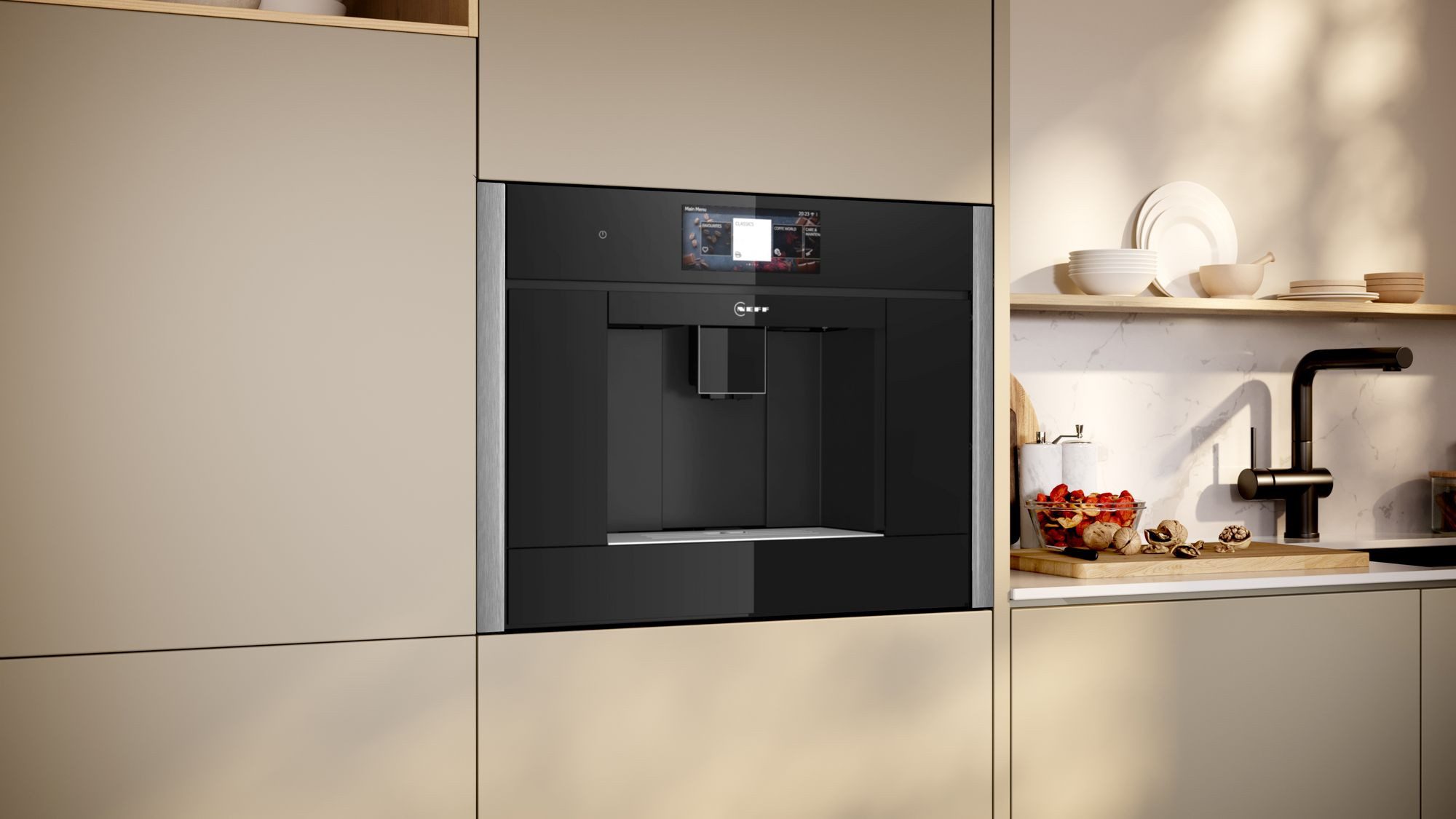 NEFF Einbau-Kaffeevollautomat CL4TT11N0, 500 g Bohnenbehälter mit Aromaschutzdeckel
