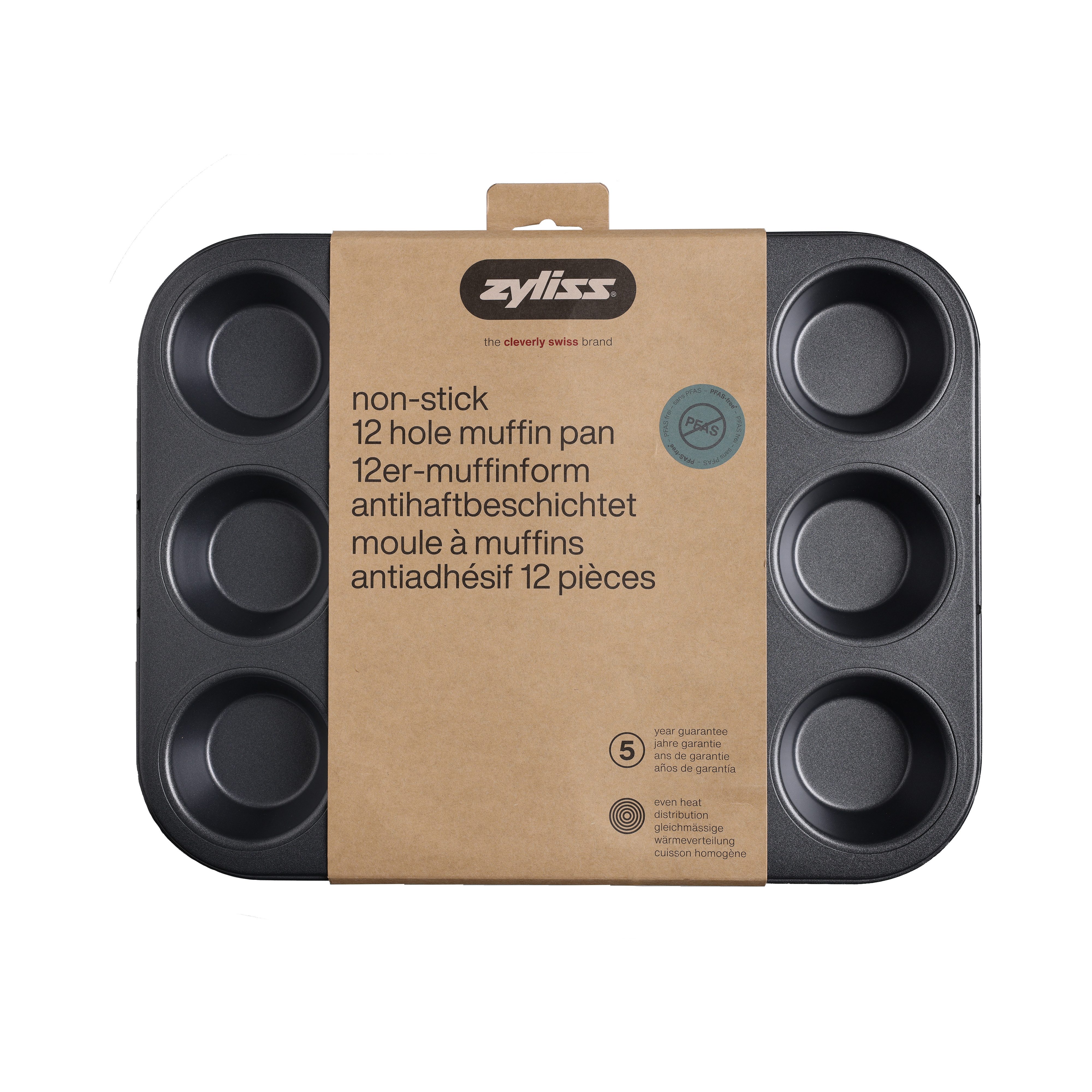 zyliss Muffinform Antihaft, 12er, ofenfest bis 240 °C