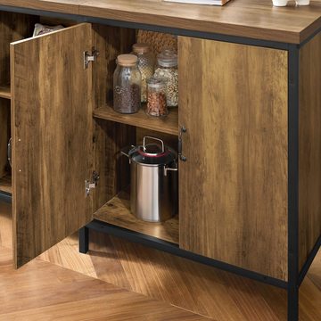 SoBuy Küchenbuffet KNL01 Kücheninsel freistehend Küchenschrank Highborad Kommode Sideboard