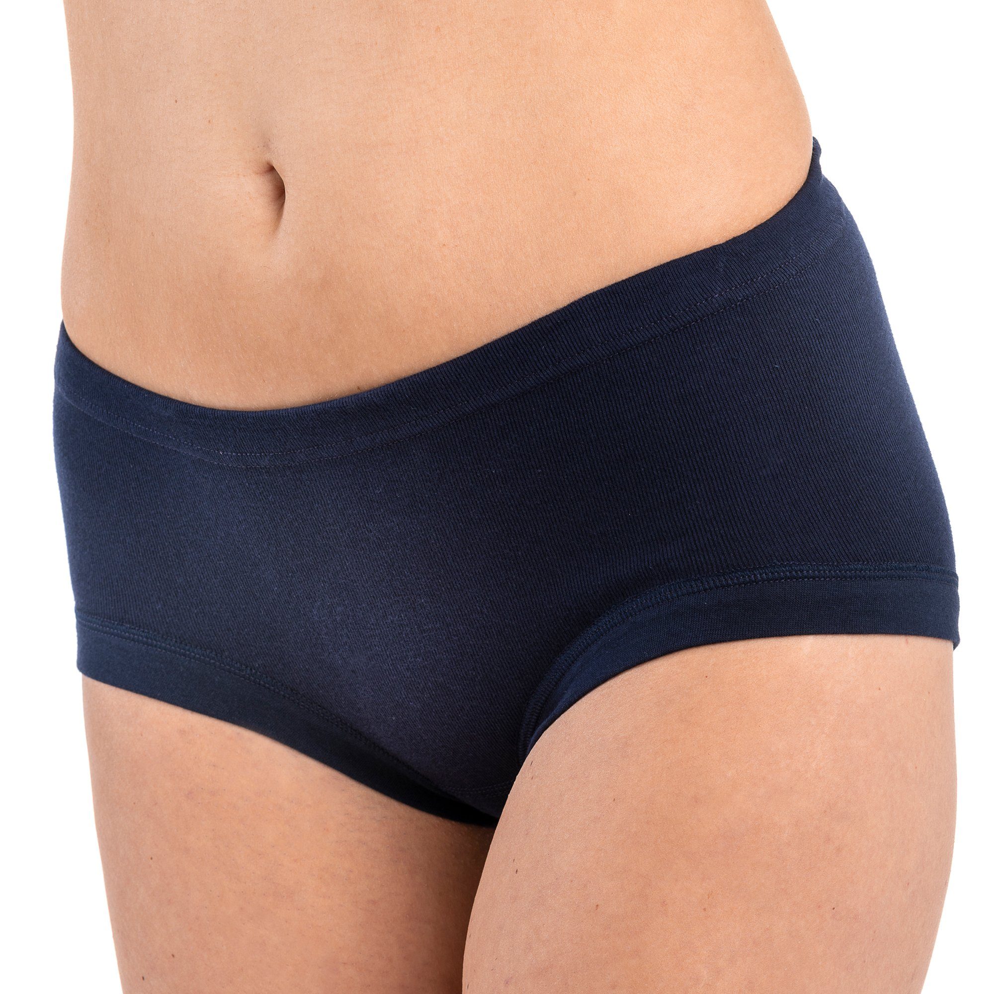 HERMKO Taillenslip Maxi-Slip, High-Rise-Slip (Pack, 3er) 100 % Bio-Baumwolle Maxischlüpfer Tunnelzug hergestellt in EU