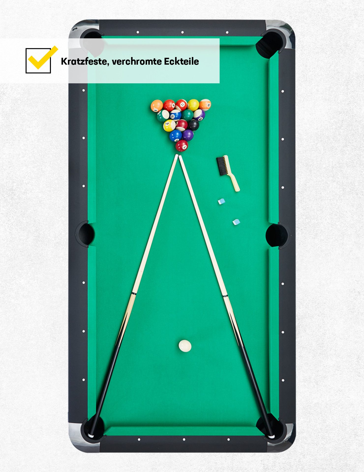 MUWO Billardtisch "Winner Pro" Billardtisch 183x102x81cm mit Zubehör