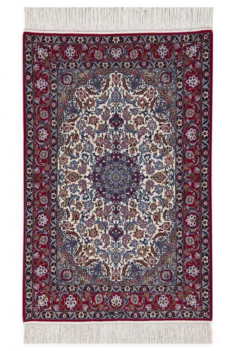 Orientteppich Isfahan Sherkat Seidenkette 110x168 Handgeknüpfter Orientteppich, Nain Trading, rechteckig, Höhe: 6 mm