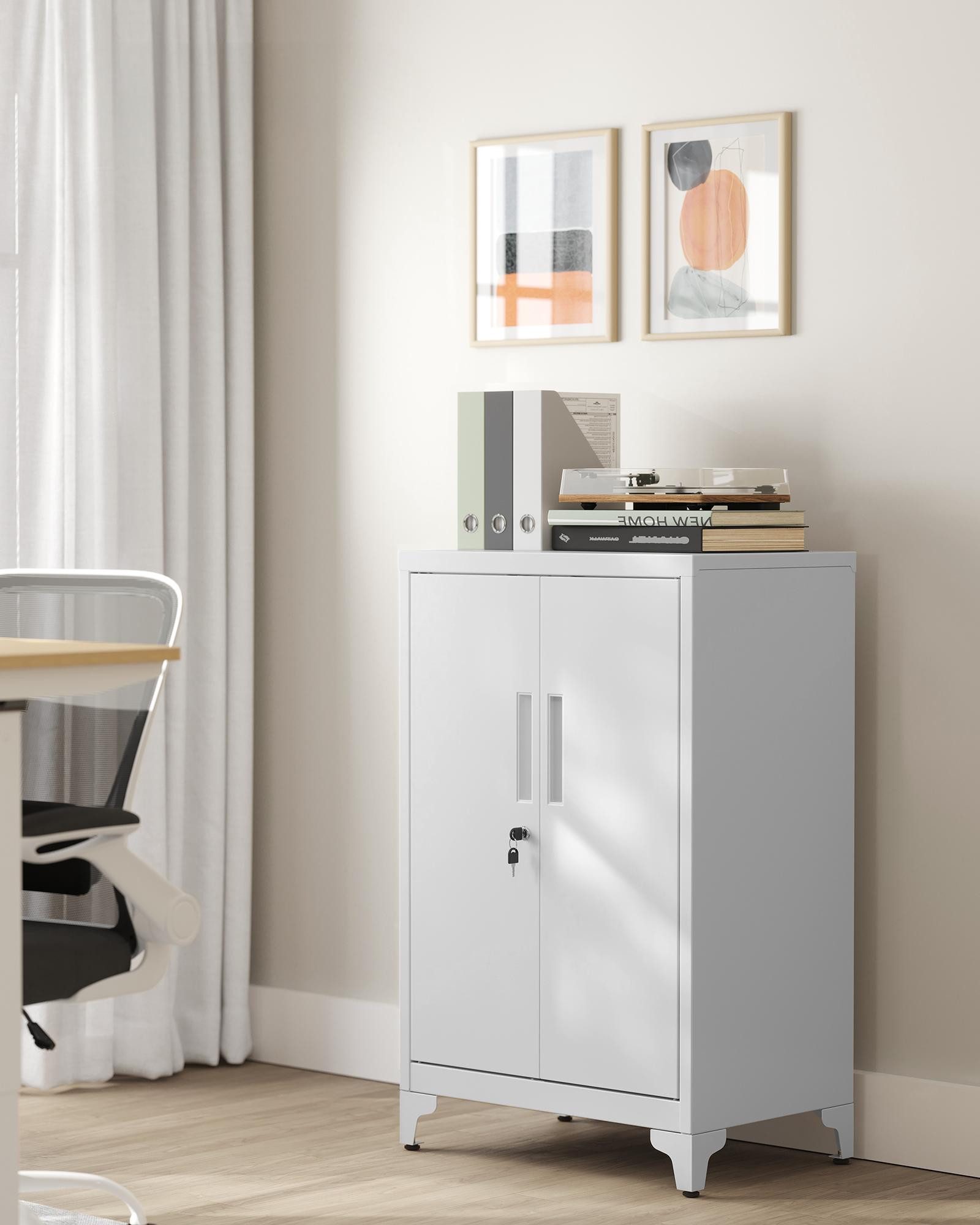 SONGMICS Aktenschrank Mehrzweckschrank, Büroschrank mit 2 Türen Schrank abs günstig online kaufen