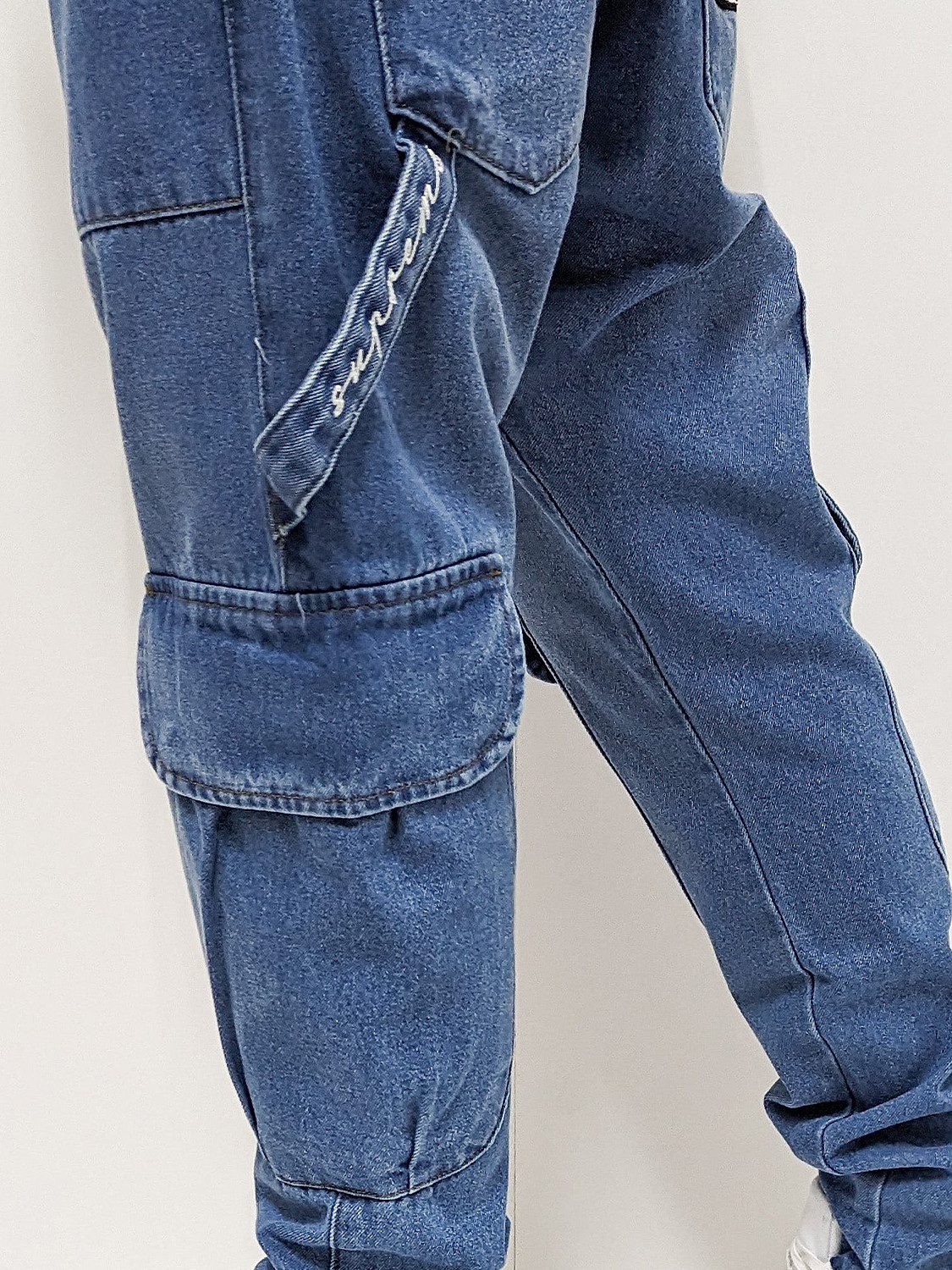 DADA Supreme Regular-fit-Jeans Baggy Denim Pants mit Logo Stitching Worker Slim Worker Slim Cargo