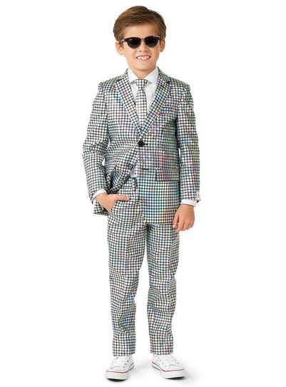 Opposuits Kostüm Boys Discoballer Anzug für Kinder, There's a Mirror on the Dancefloor: Anzug für Jungs zum Kugeln