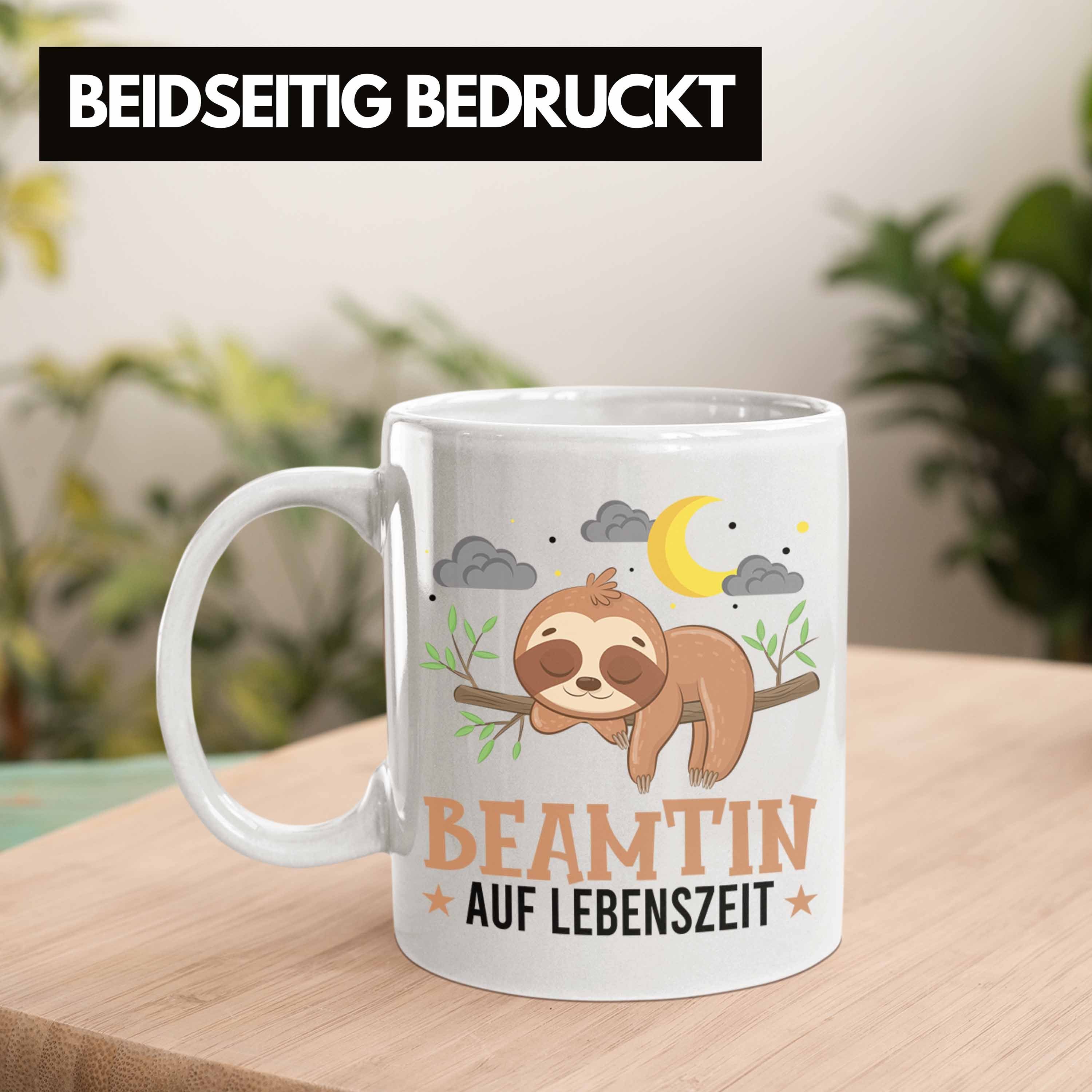 Trendation Tasse Beamtin Tasse Geschenk Lebenszeit - Trendation Frauen Geschenkidee Weiss Auf Beamte