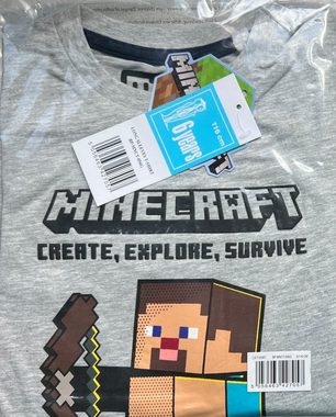Minecraft Langarmshirt 2x Minecraft Langarm T-Shirts Sweatshirts Kinder Zocker Gamer