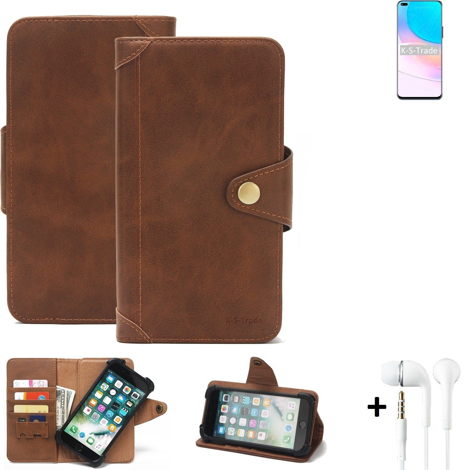 K-S-Trade Handyhülle für Huawei nova 8i, Handyhülle Schutzhülle Walletcase Bookstyle Schutz Case Hülle