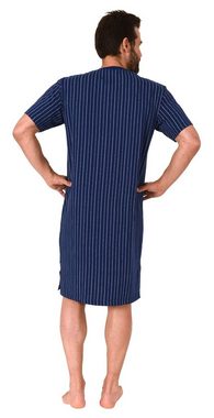 Normann Pyjama Herren kurzarm Nachthemd in Streifenoptik - auch in Übergrößen