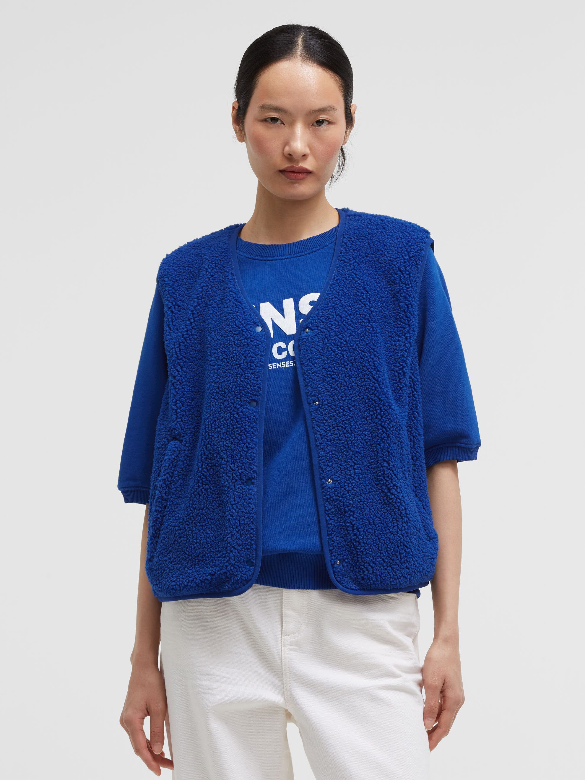 SENSES.THE LABEL Fleeceweste mit Druckknopfleiste