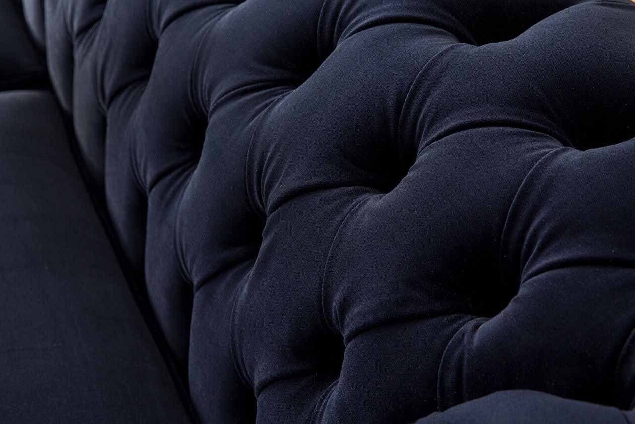 JVmoebel Wohnzimmer Sitzer Blau Made 3 Samt Couch Chesterfield Sofas, Textil Europe In Sofa