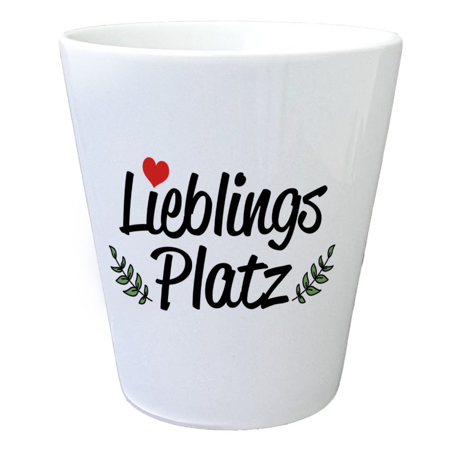 Blumentopf Lieblingsplatz Blumentopf mit Herz und Verzierung