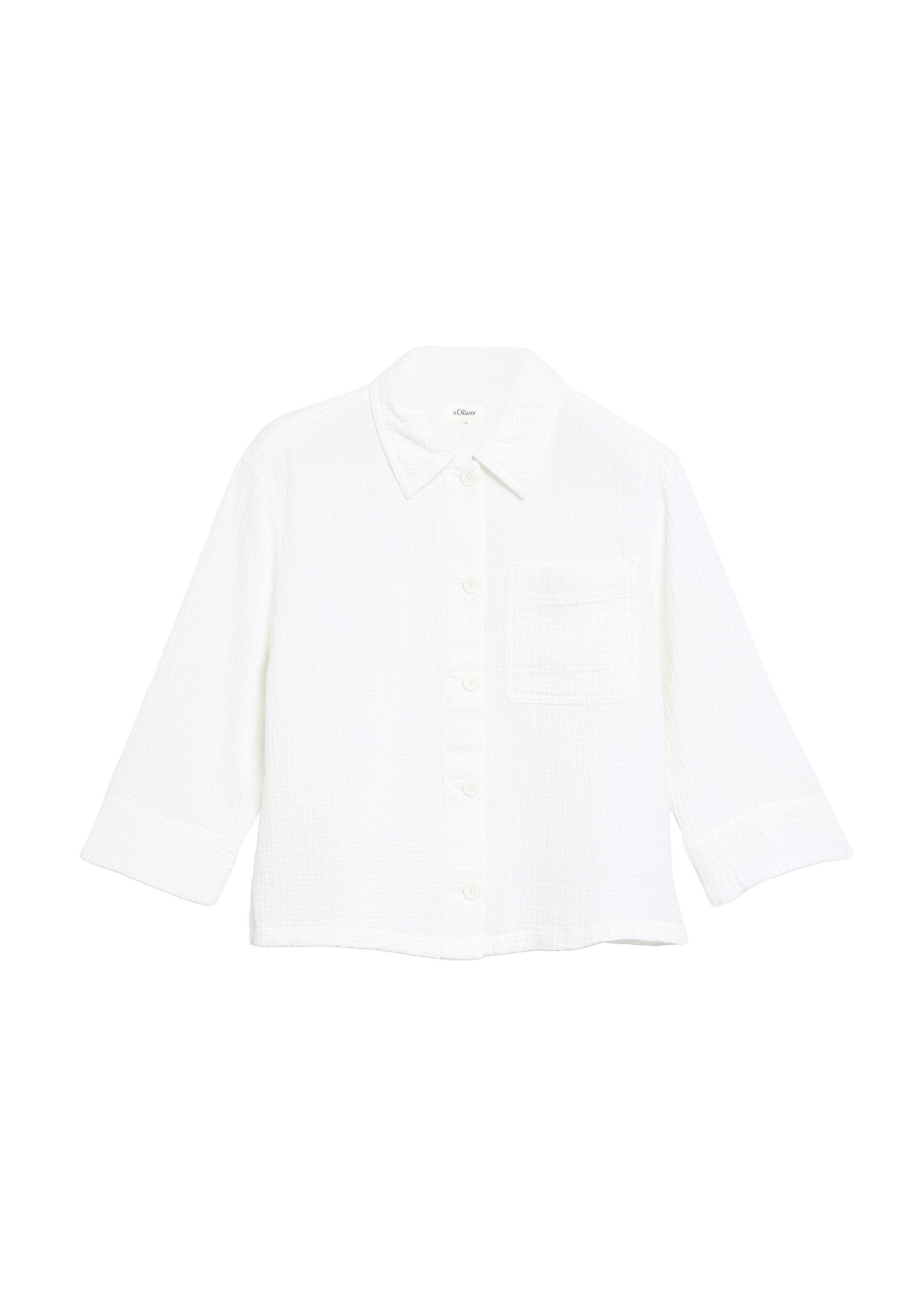 s.Oliver Hemdjacke Indoor-Jacke Shirt-Jacke aus Musselin im Relaxed Fit