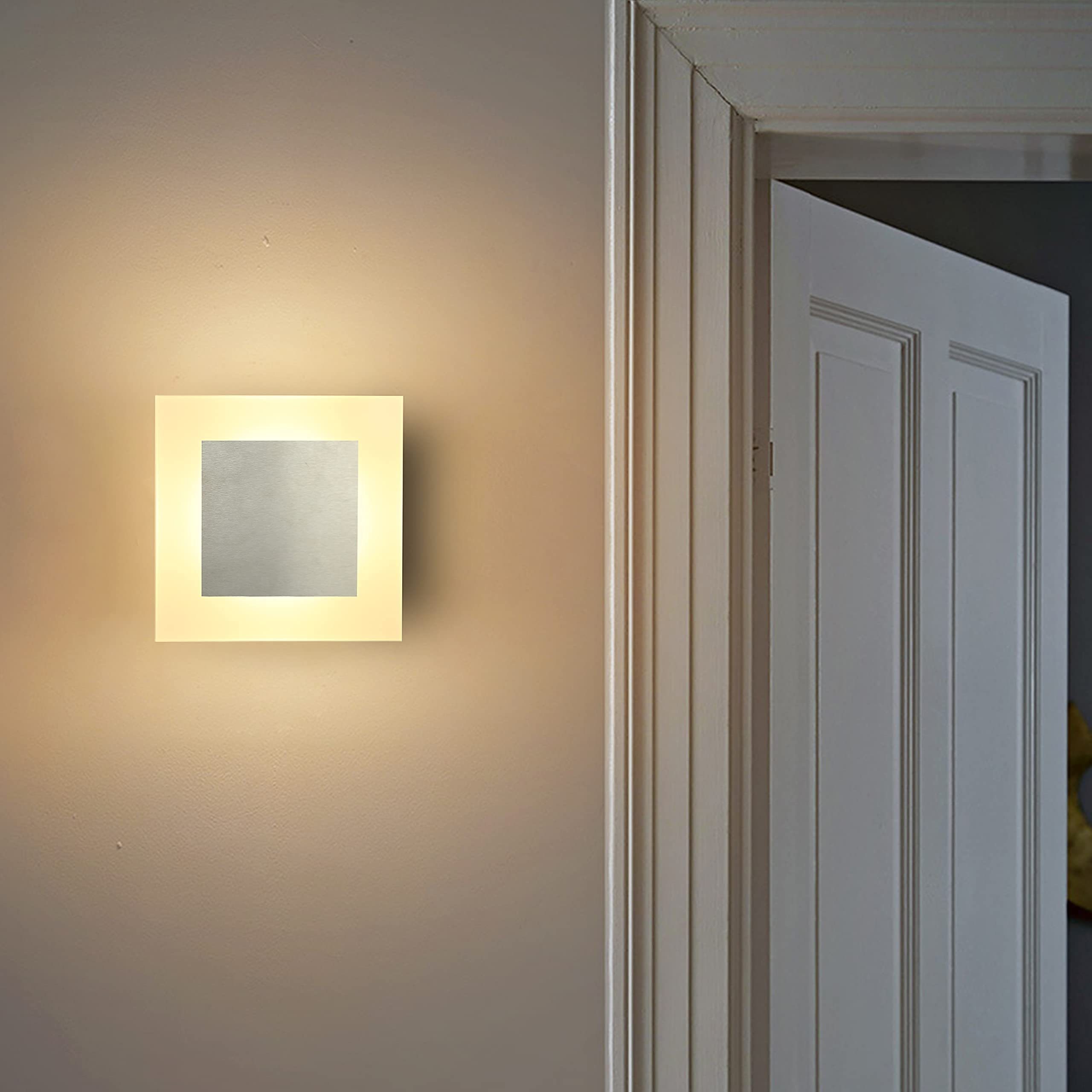Lámpara de pared led moderna cuadrada blanco cálido para pasillo_voghion.com
